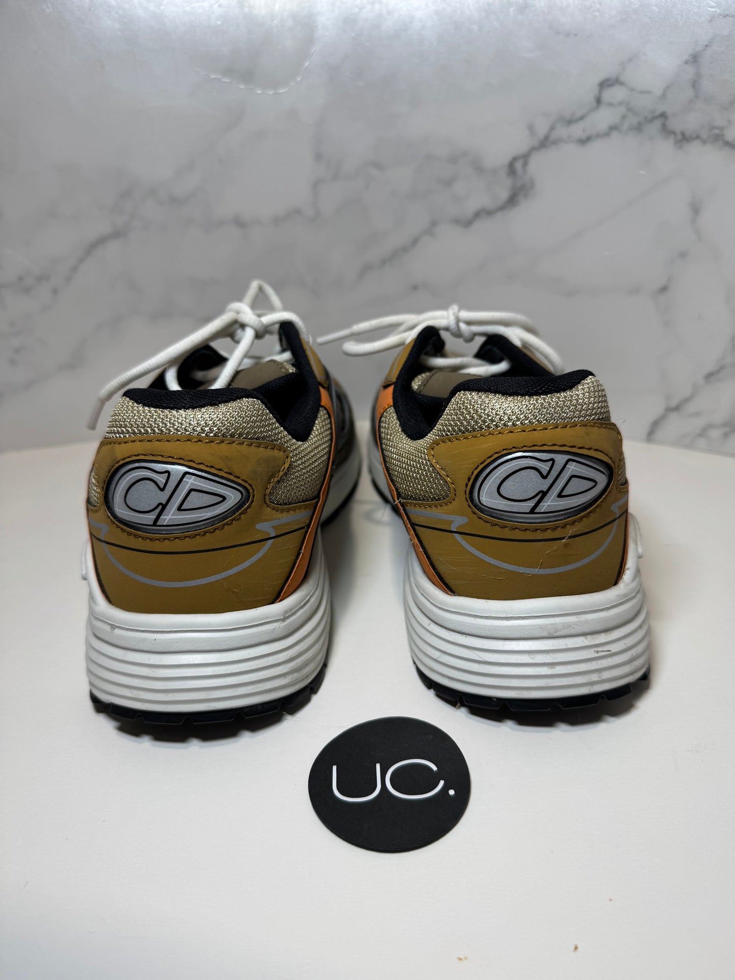 Christian Dior B30 Men’s Sneakers, Cream Orange, Size 43