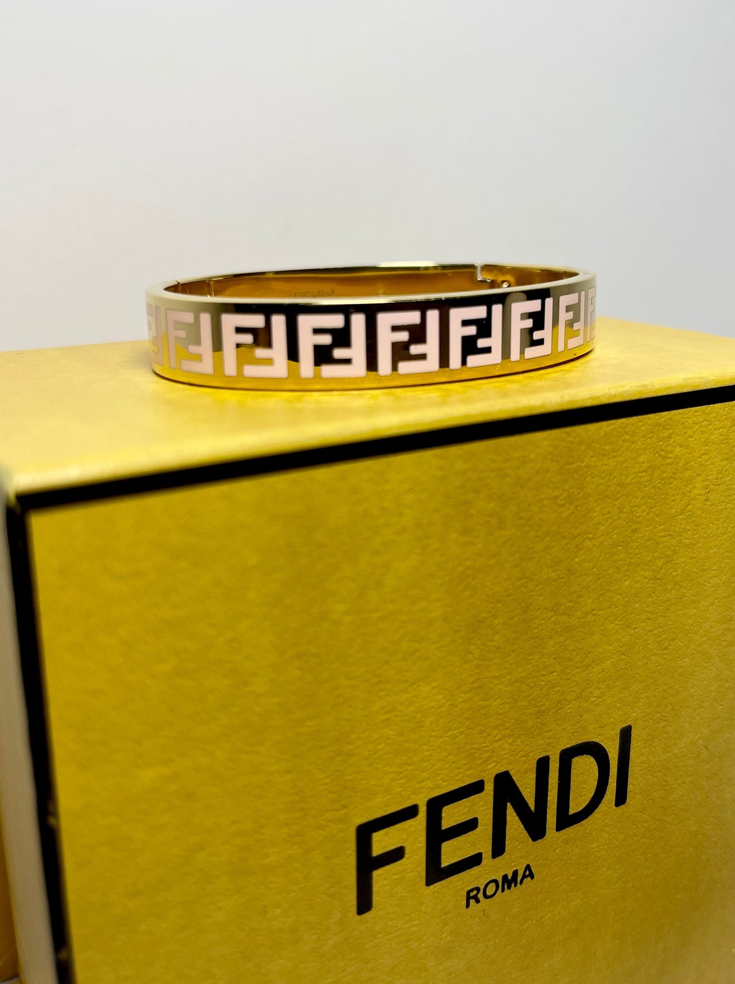 Forever Fendi Bracelet in Gold/Pastel Pink, Small