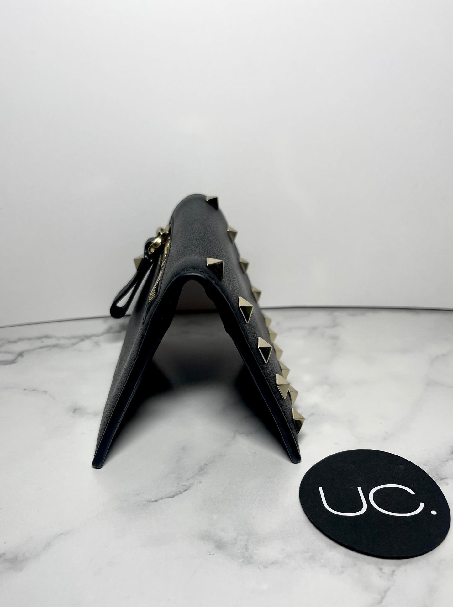 Valentino Rockstud Bifold Wallet/Card Holder in Black