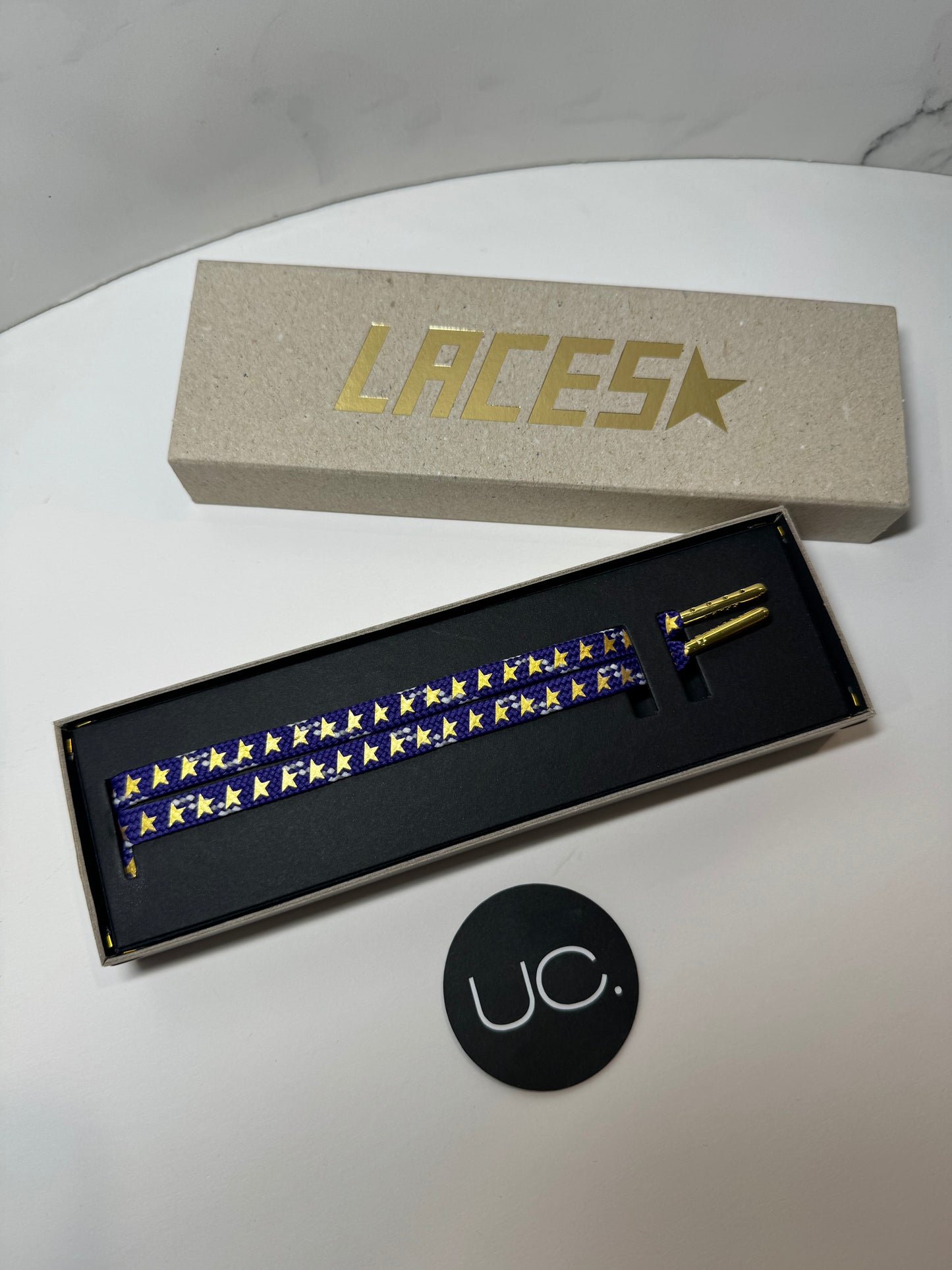 NEW Golden Goose Purple Laces with Gold Stars