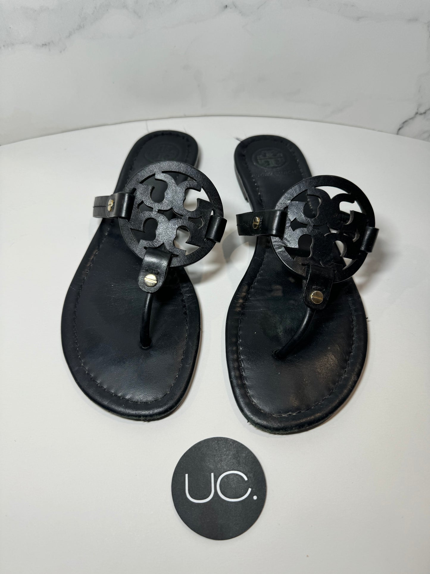 Tory Burch Miller Sandals, Size 8, Black