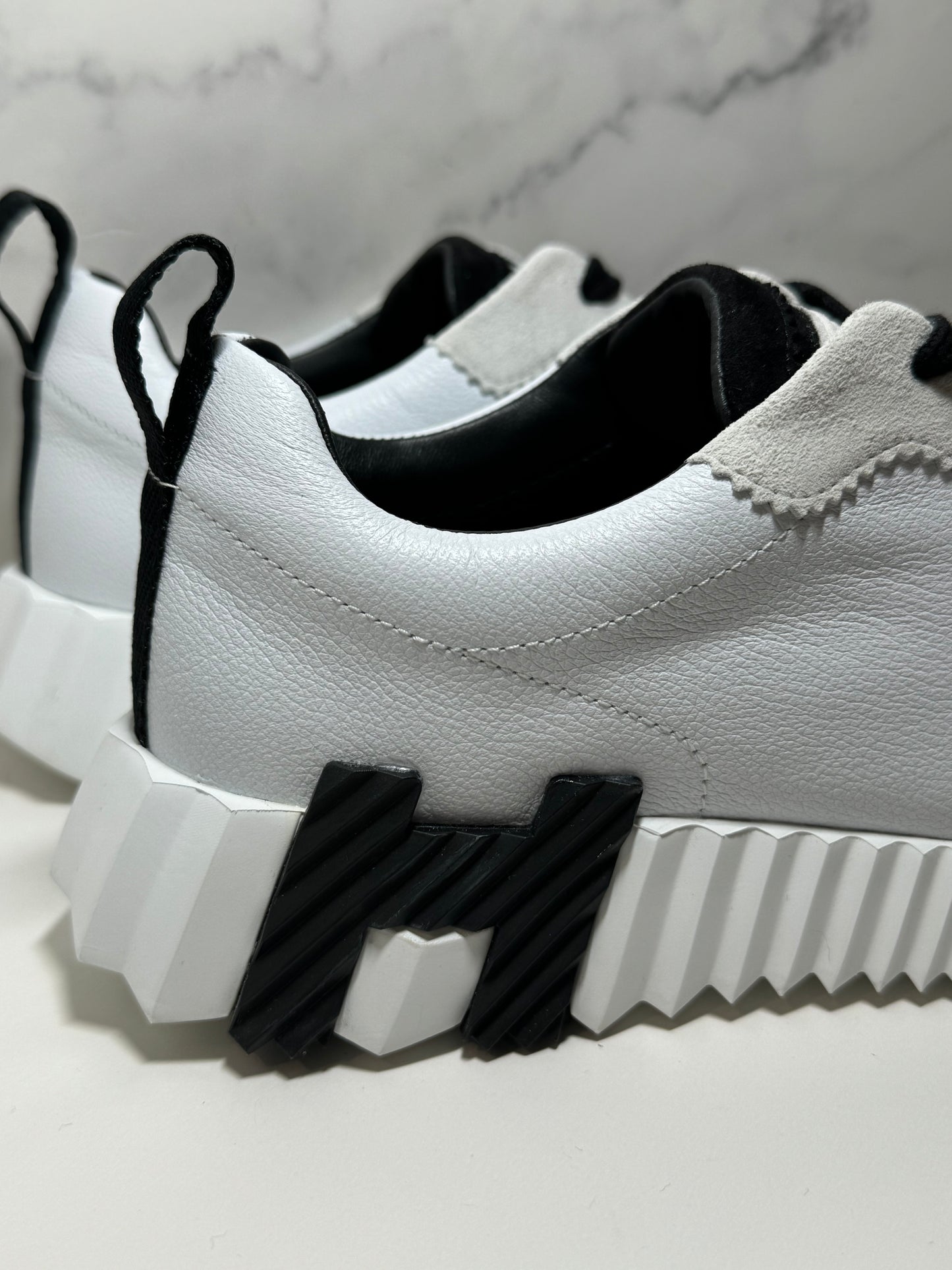 Hermes Bouncing Sneaker, Black/White, Size 38