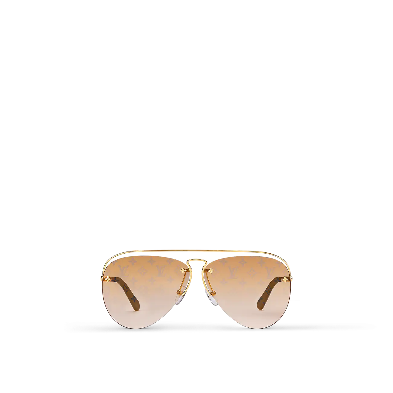 Louis Vuitton Grease Aviator Sunglasses, Brown, Z1366W