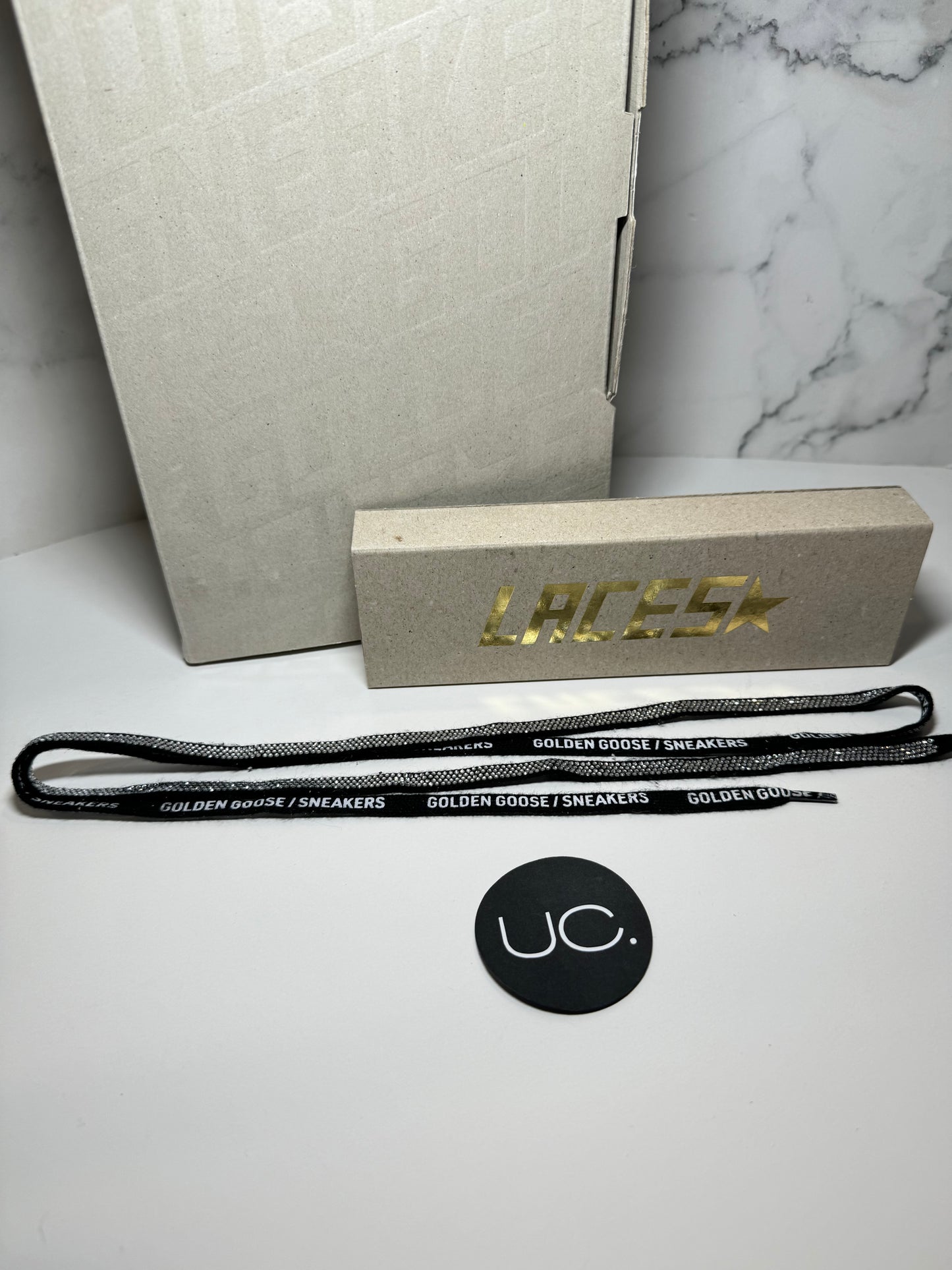 Golden Goose Black Laces with Swarovski Rhinestones