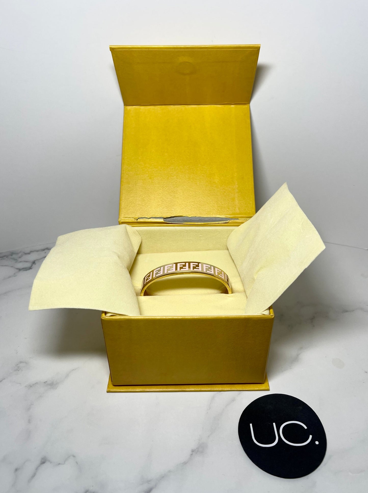 Forever Fendi Bracelet in Gold/Pastel Pink, Small