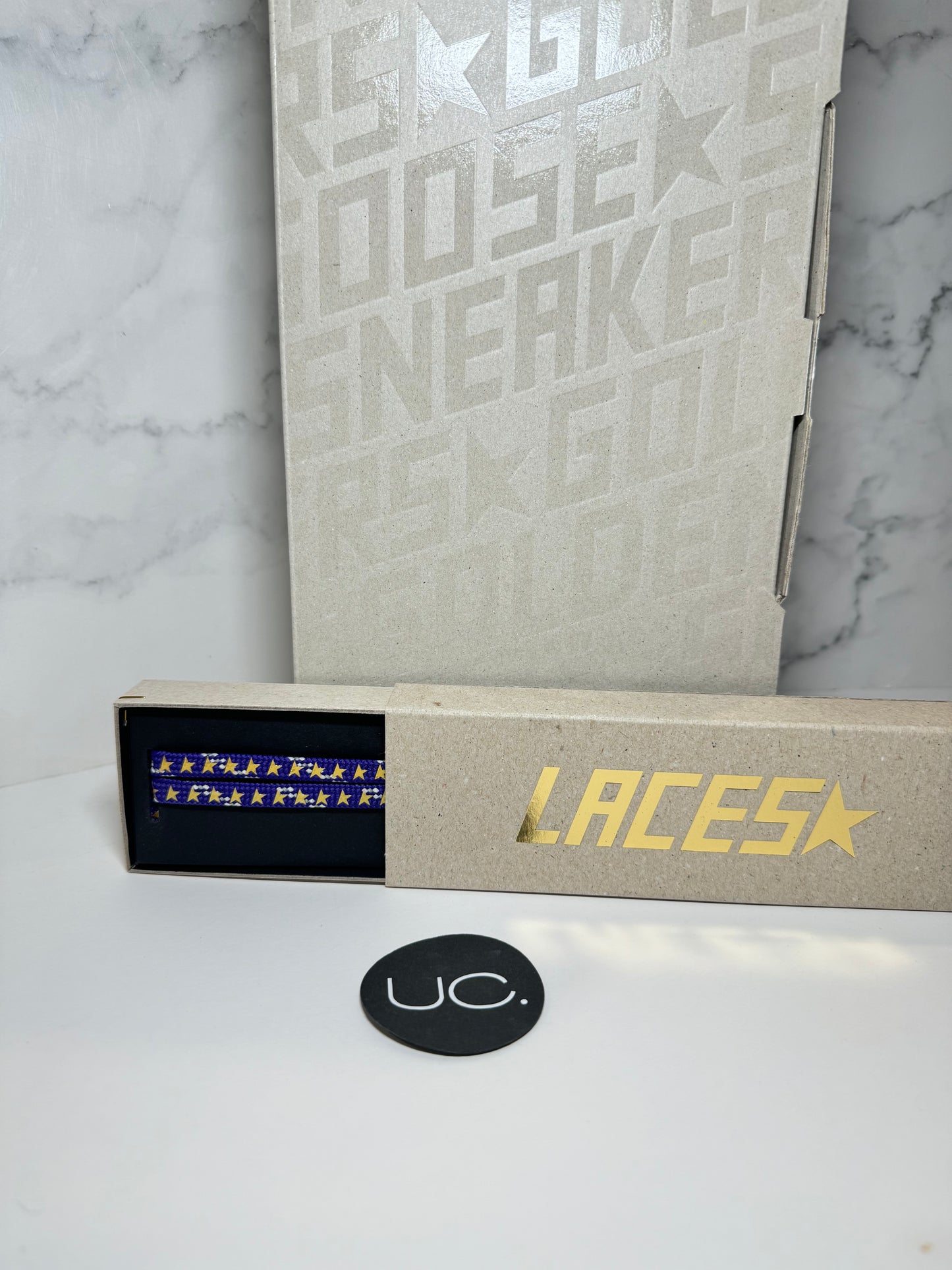 NEW Golden Goose Purple Laces with Gold Stars