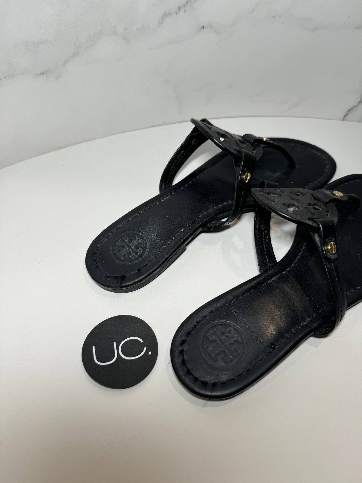 Tory Burch Miller Sandals, Size 8, Black