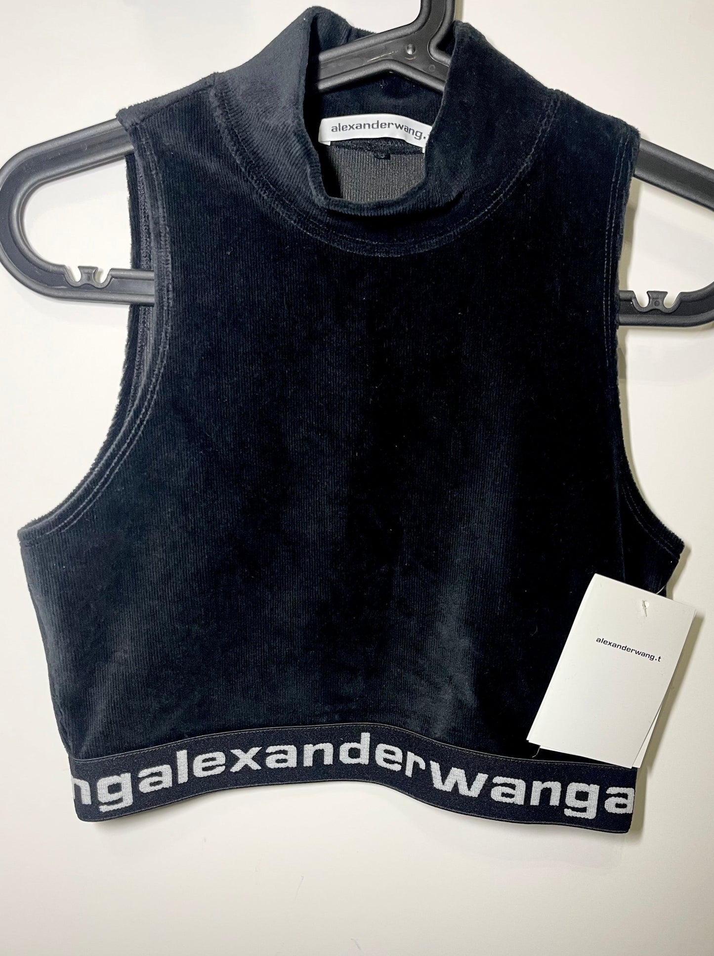 NWT Alexander Wang Mock Neck Corduroy Tank, Black, Medium