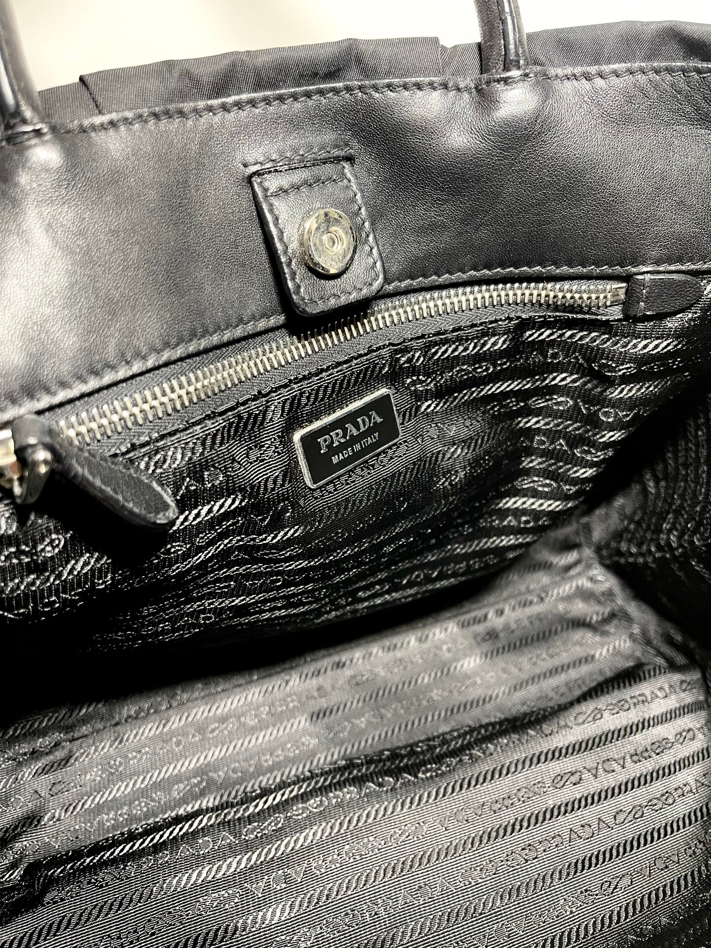 Prada Tessuto Fiocco Bow Handle Bag in Black