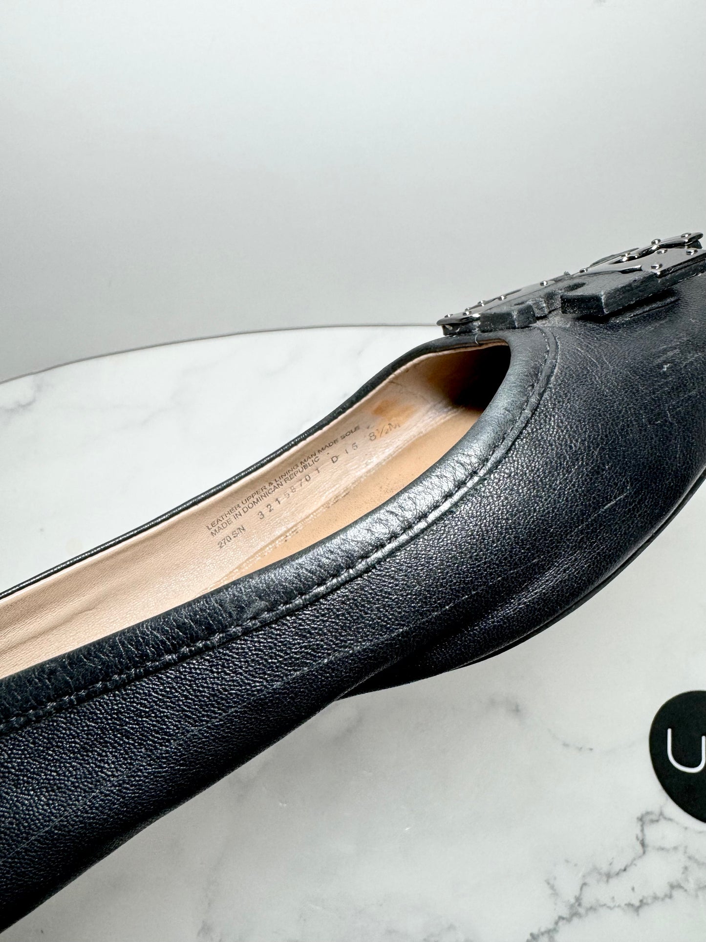 Tory Burch Lowell Ballet Flat, Black, Size 8.5