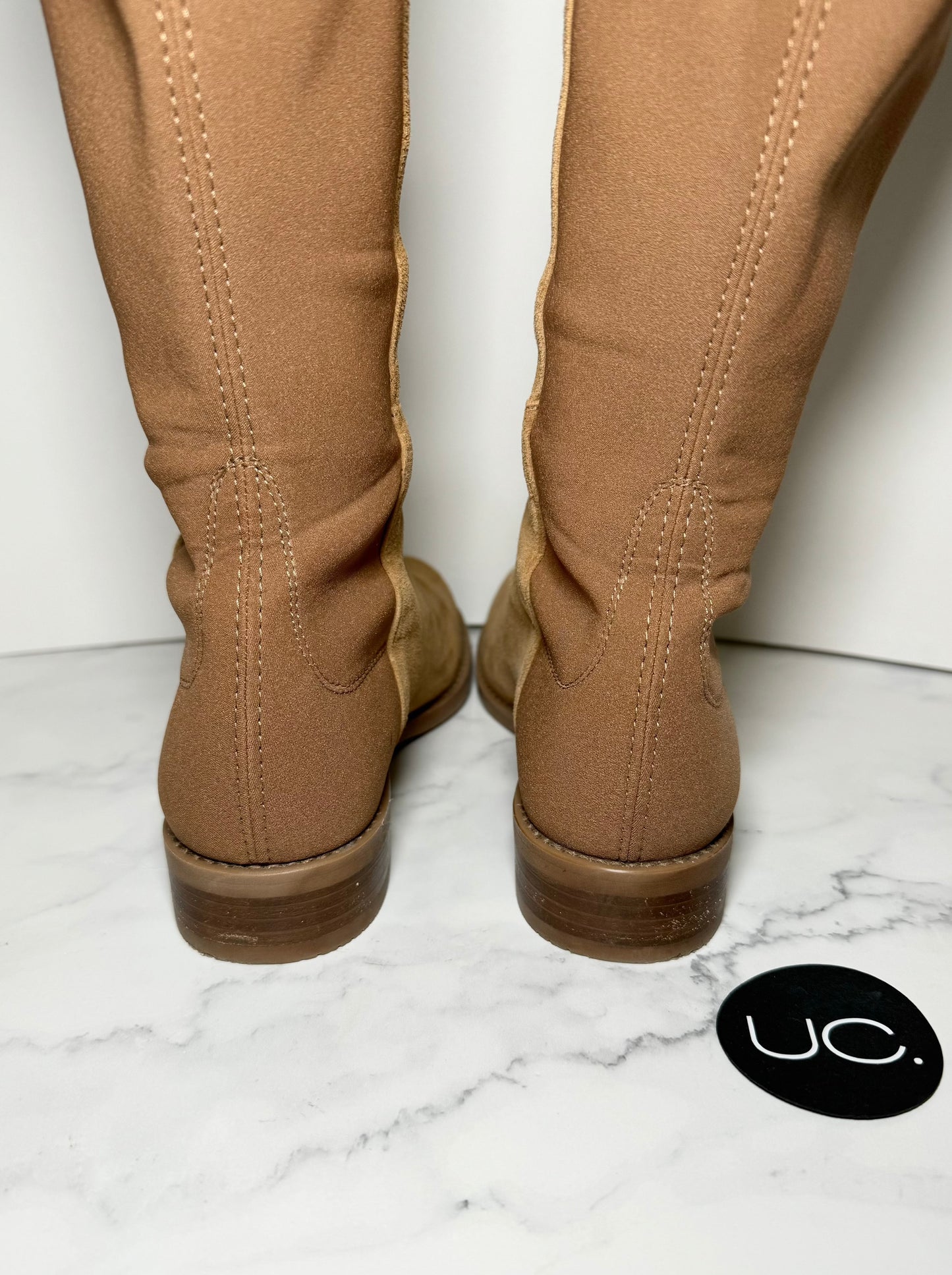 Stuart Weitzman 5050 Over the Knee Boot, Suede, Khaki, Size 6