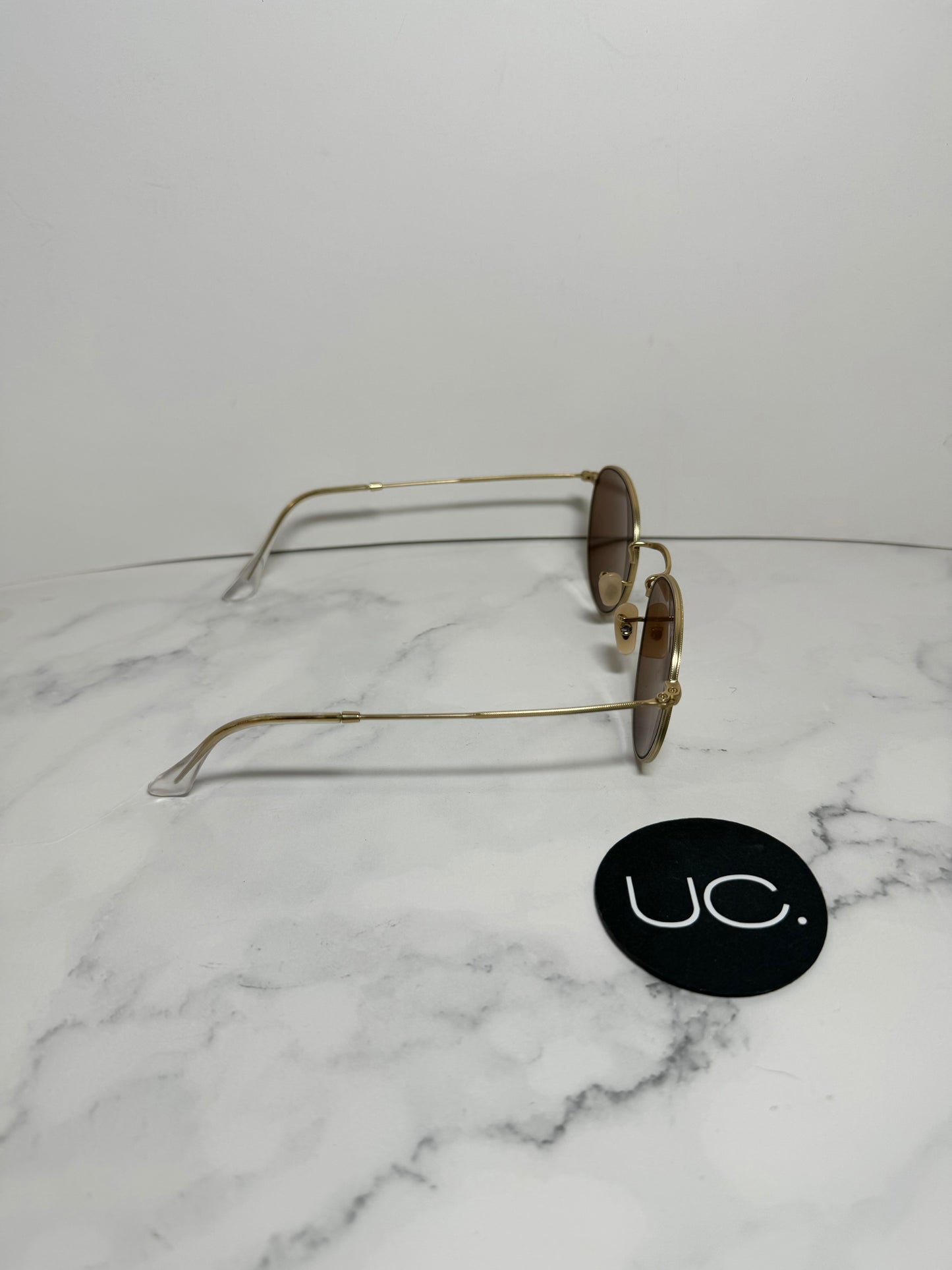 Ray-Ban Round Aviator Sunglasses, Pink Lenses, With Case