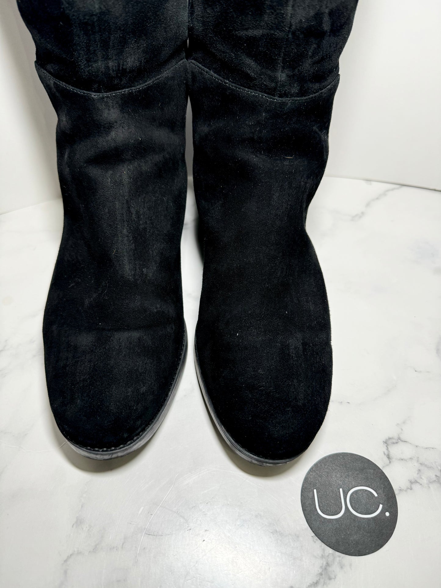Tory Burch Caitlin Over the Knee Boot, Suede, Black, Size 7