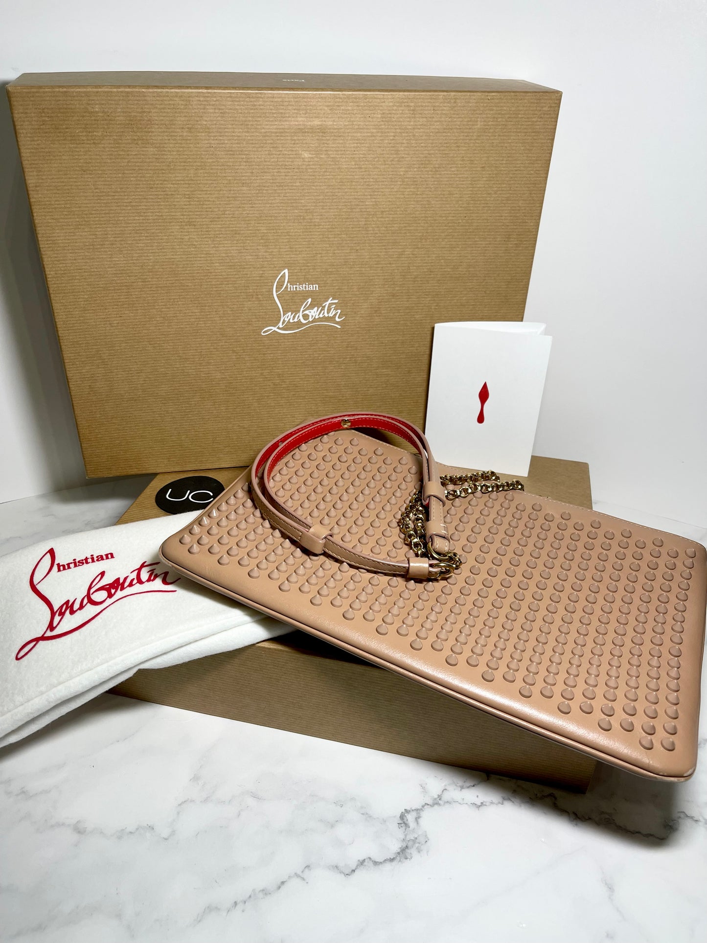 Christian Louboutin Loubiposh NV Clutch/Crossbody Bag in Nude