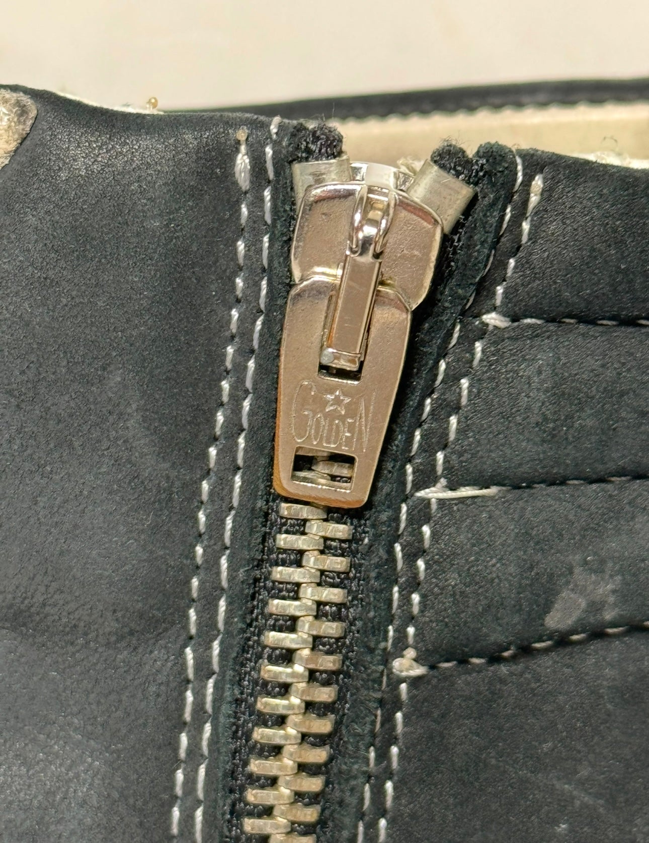 Golden Goose Slide Classic, Size 38, Black/Grey with Zipper