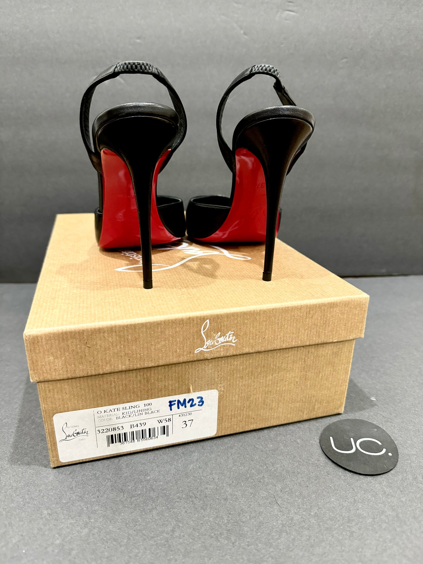 Christian Louboutin O Kate Sling Pumps, 100mm, Black, Size 37