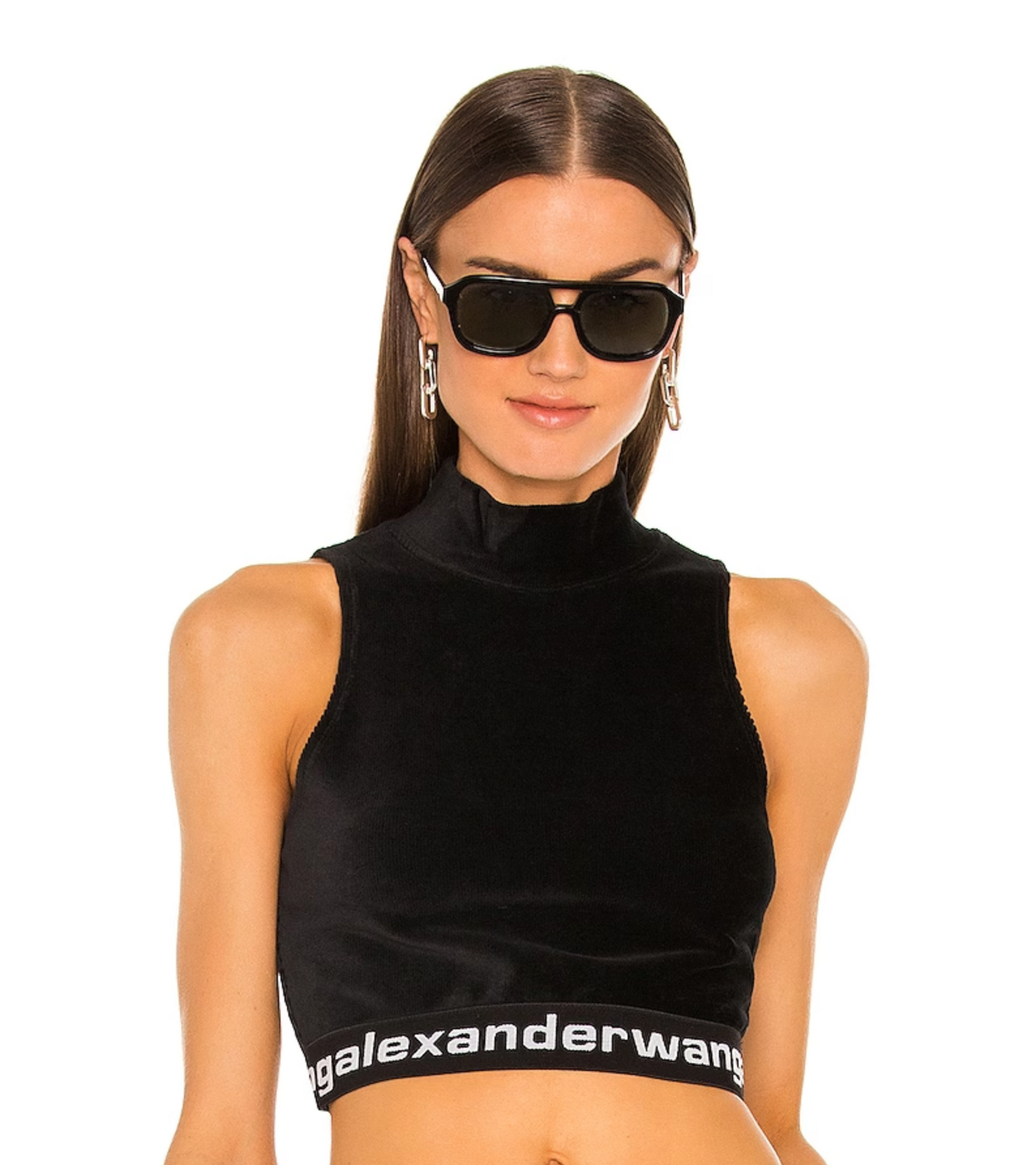 NWT Alexander Wang Mock Neck Corduroy Tank, Black, Medium