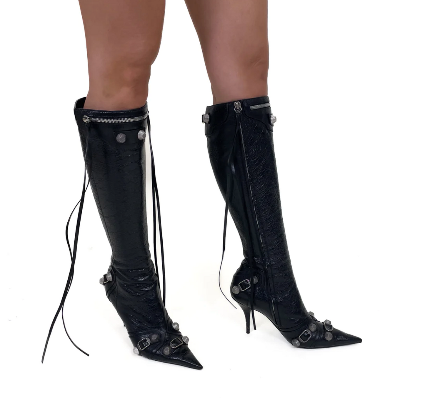 Balenciaga Cagole 90mm Boot, Black, Size 38