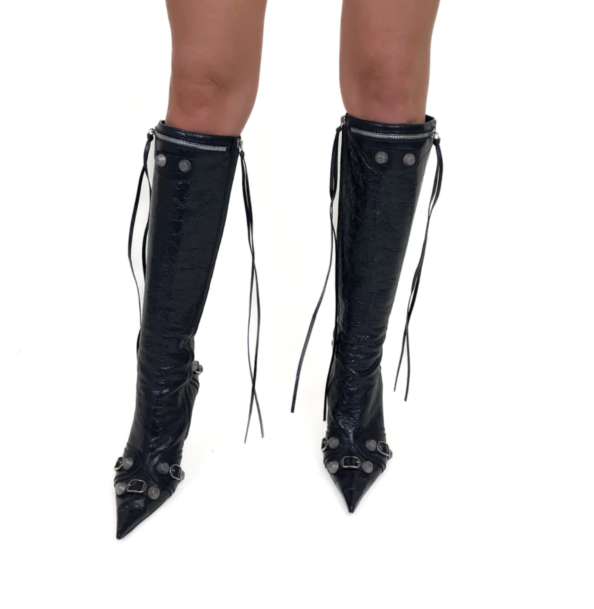 Balenciaga Cagole 90mm Boot, Black, Size 38