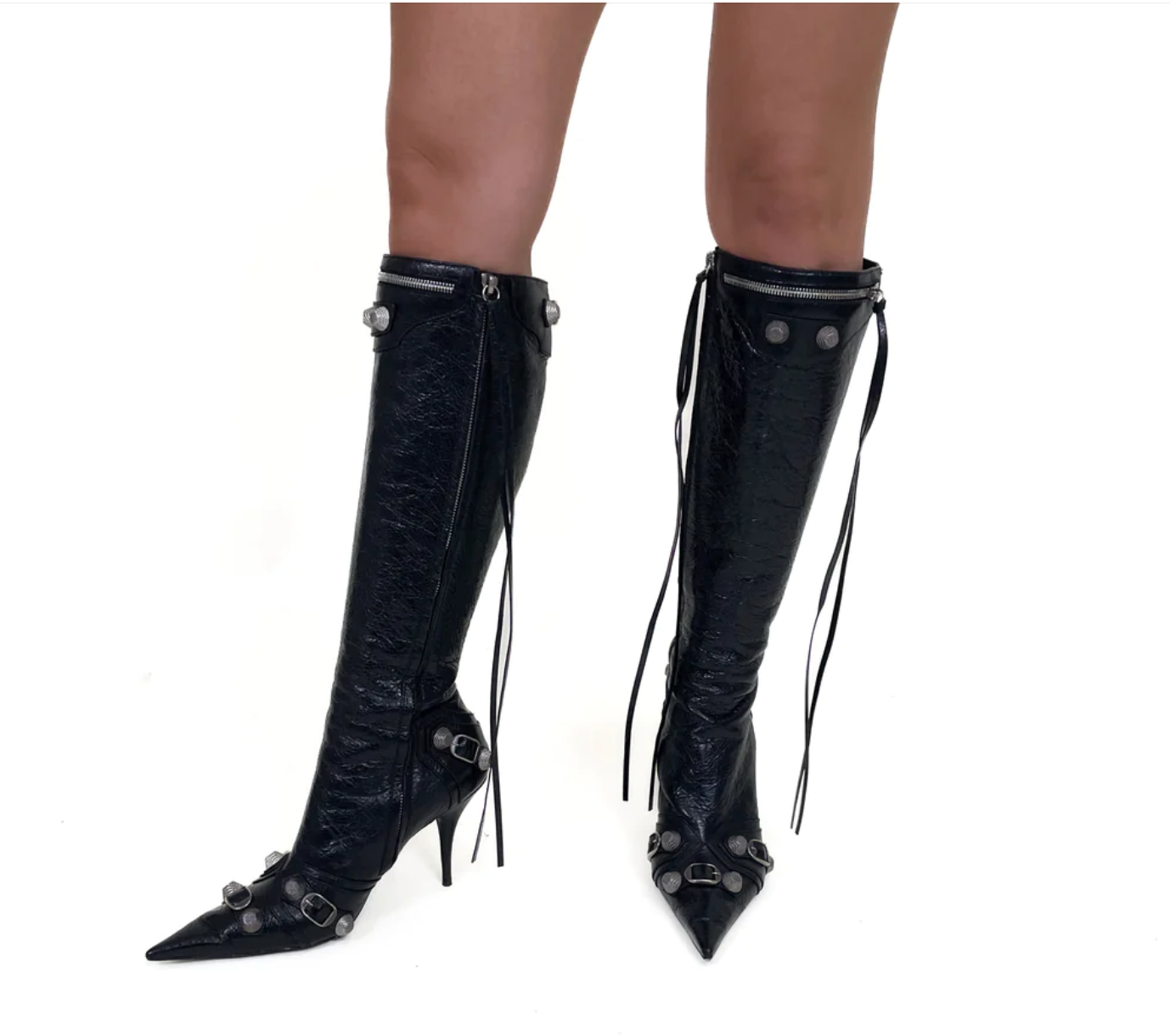 Balenciaga Cagole 90mm Boot, Black, Size 38