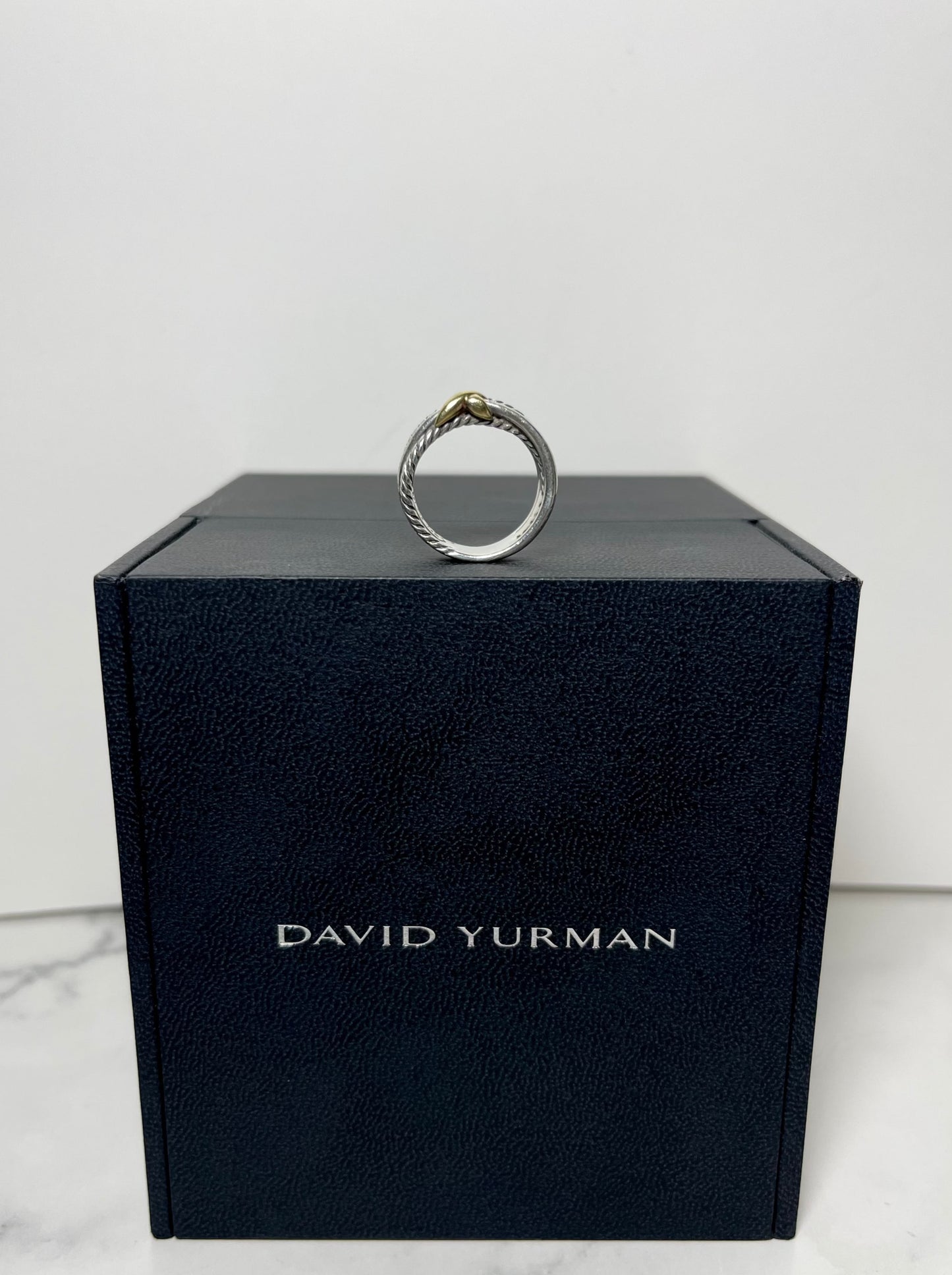 David Yurman X Crossover Band Ring in Sterling Silver with 18K Yellow Gold