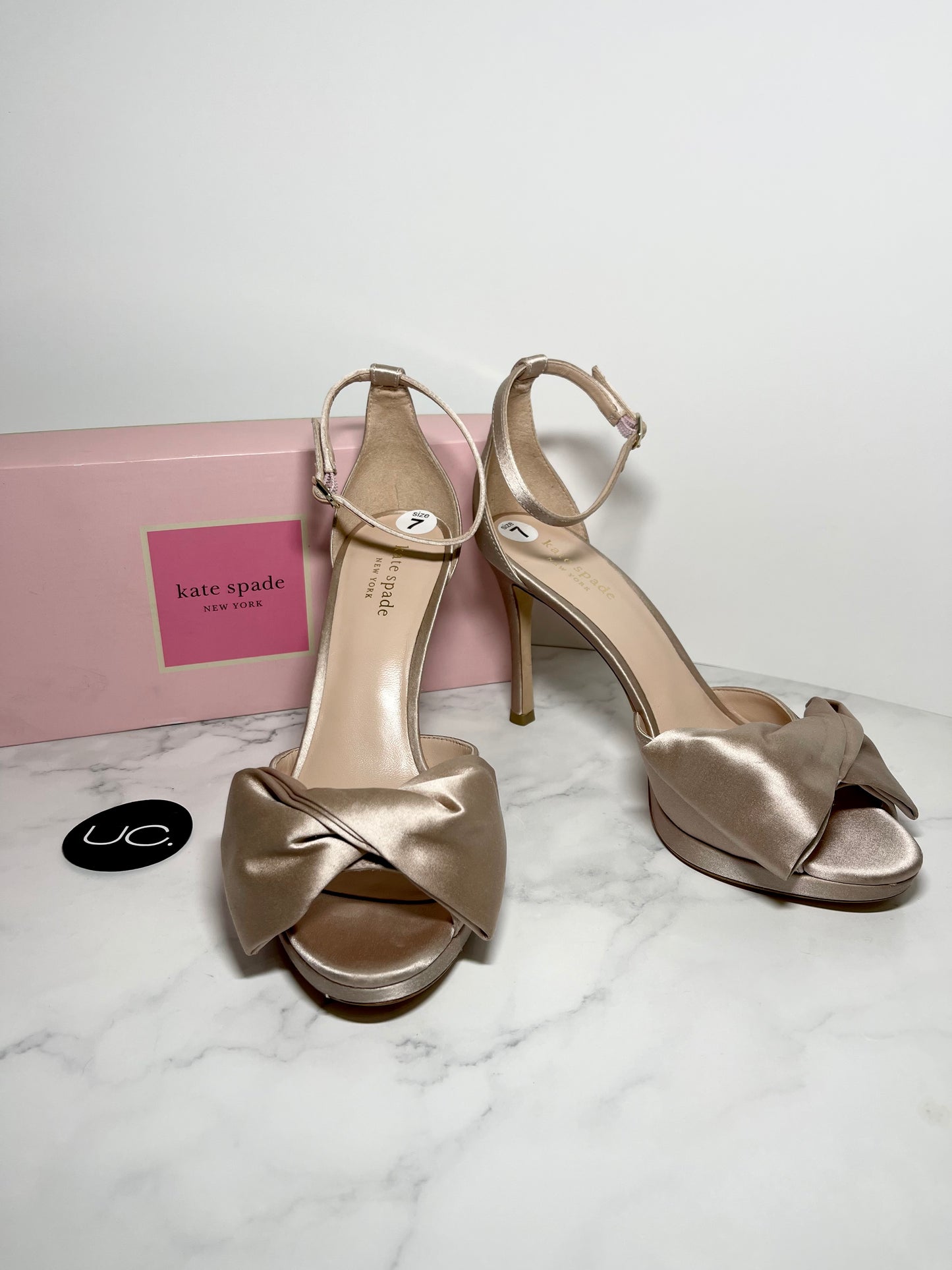 Kate Spade, Bridal Bow Pumps, Pale Vellum, Size 7