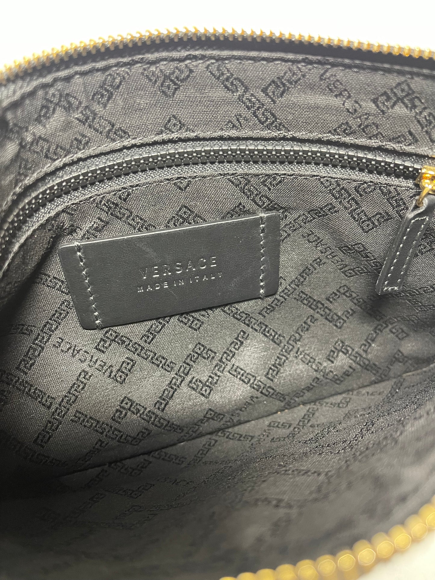 Versace Patch Clutch with Removable Wristlet