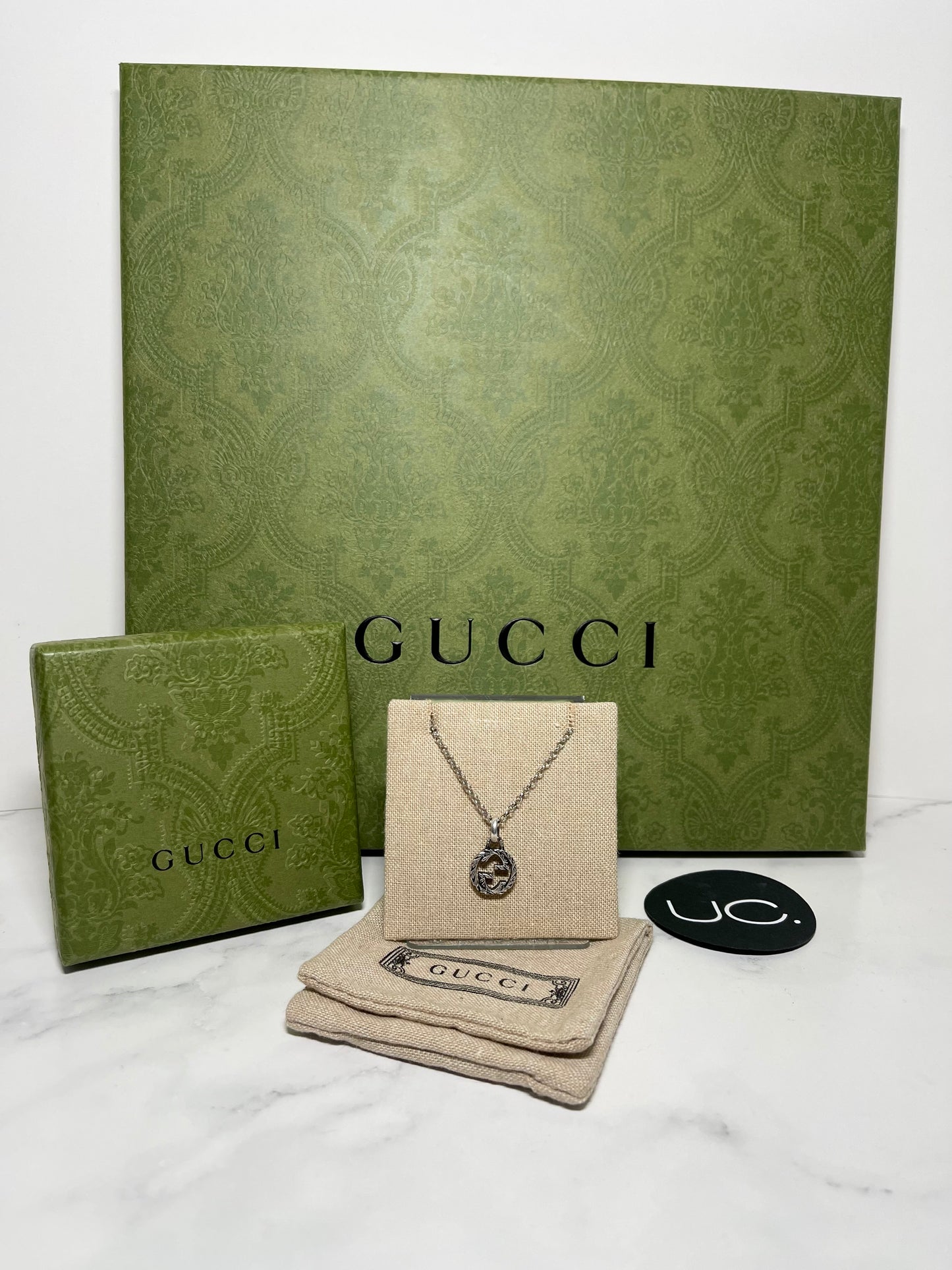 Gucci Textured Interlocking G Necklace