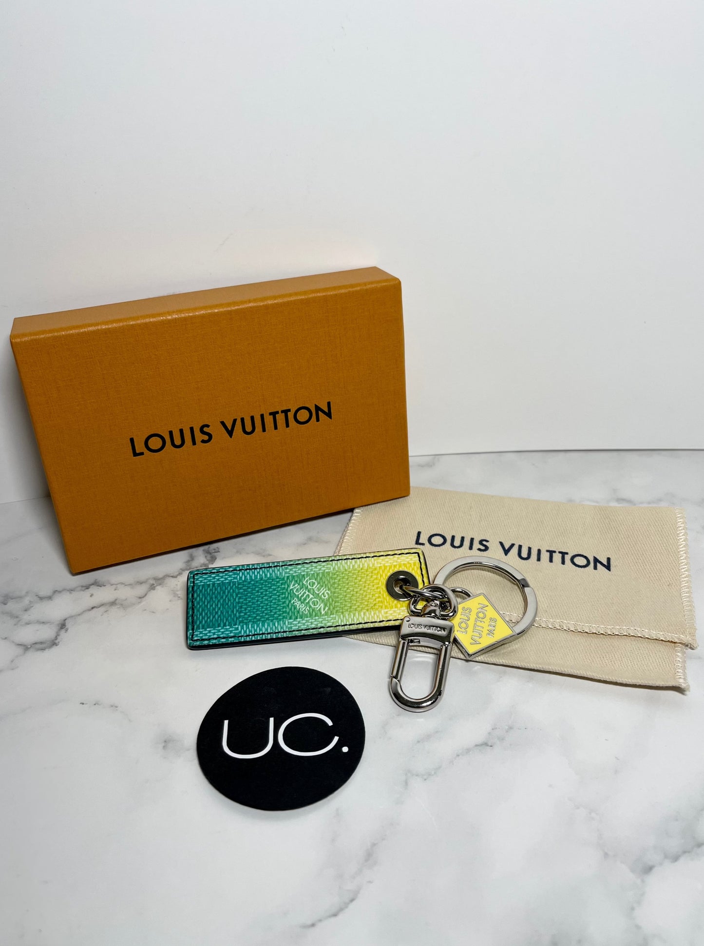 Louis Vuitton Damier Stripes Tab Bag Charm And Key Holder