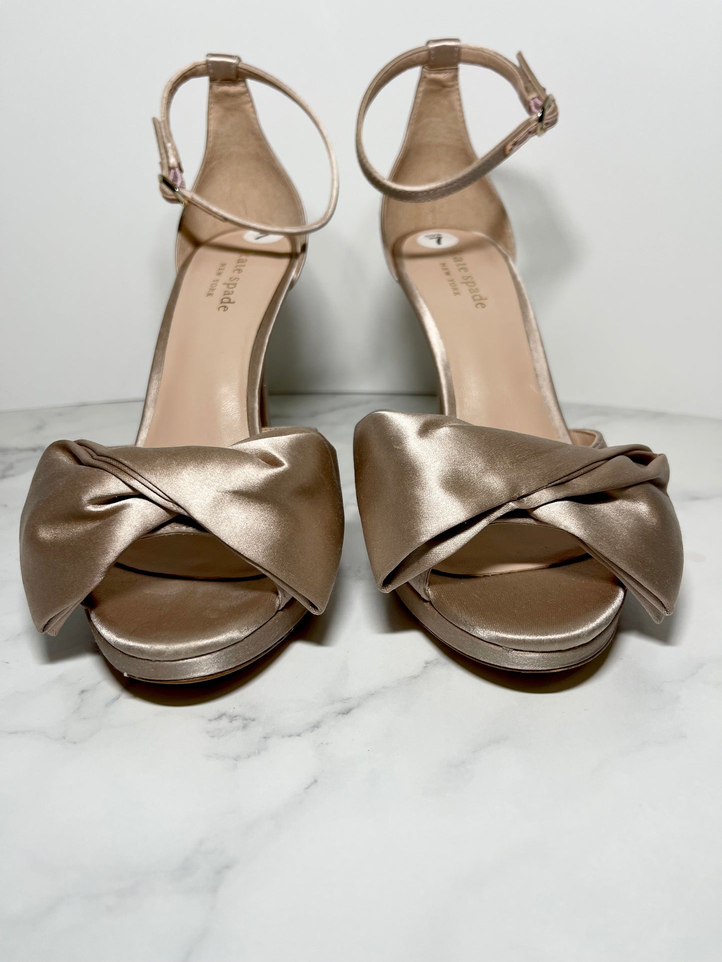 Kate Spade, Bridal Bow Pumps, Pale Vellum, Size 7