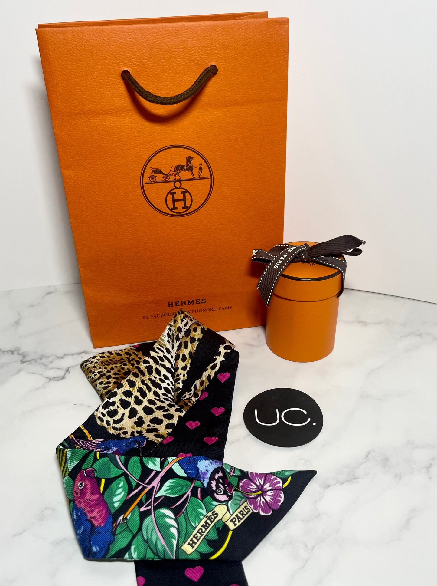 Hermes Silk Twilly, Jungle Love, RARE