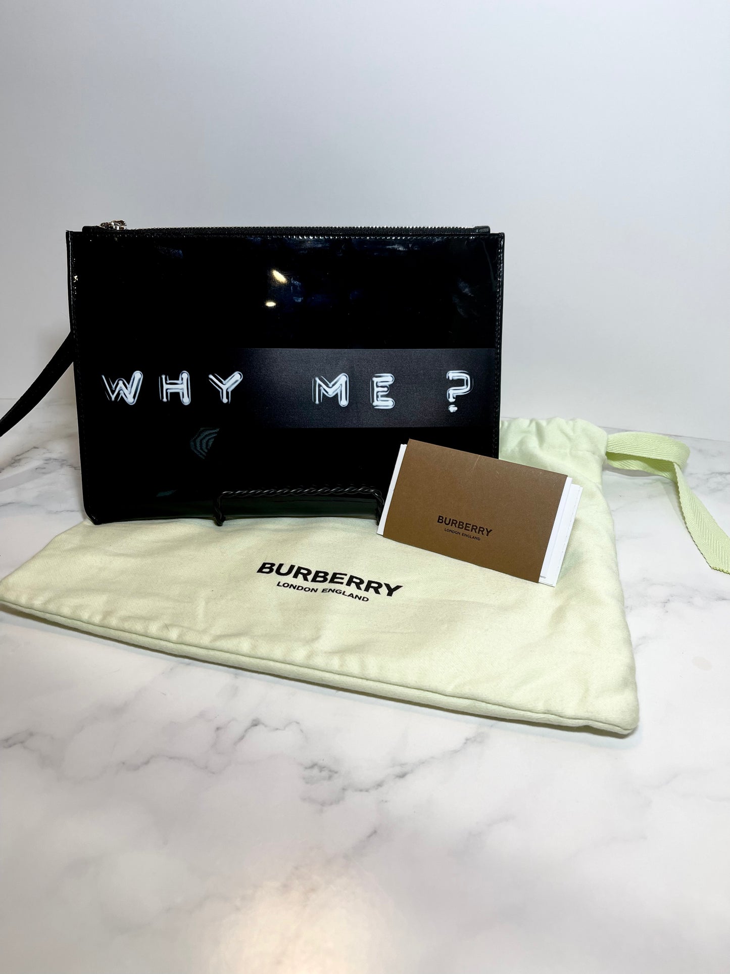 Burberry Why Me Patent Leather Clutch