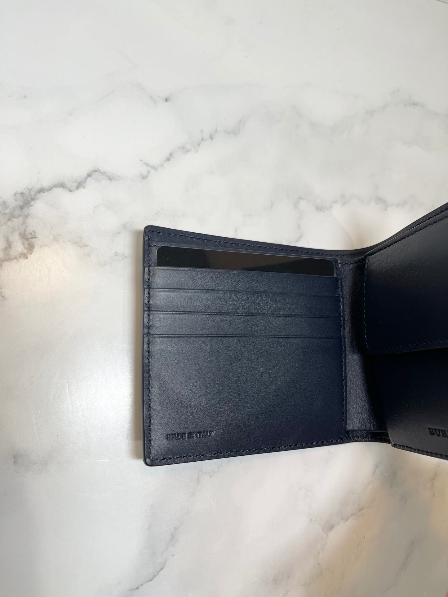 Burberry Navy Bifold Wallet