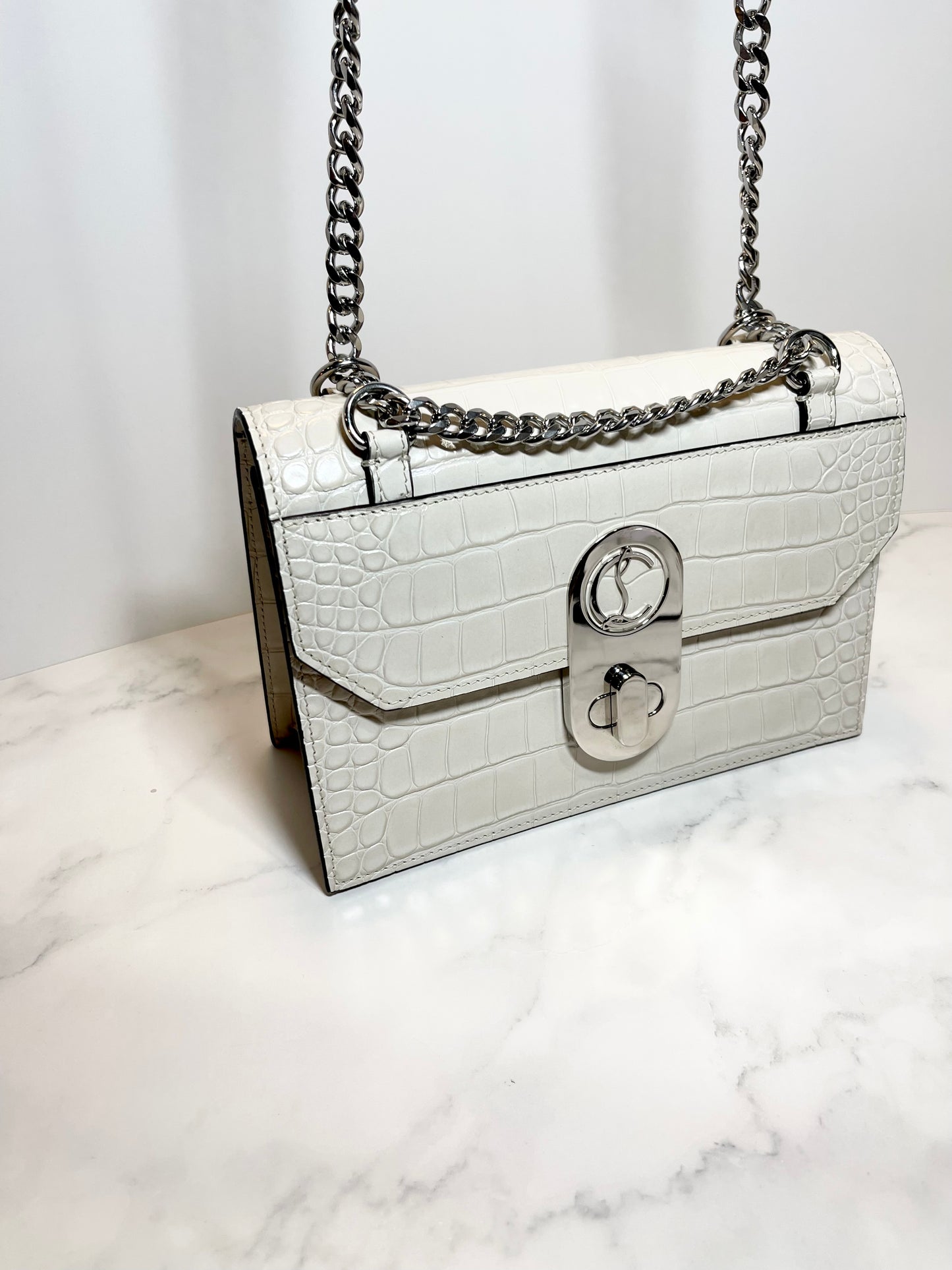 Christian Louboutin Elisa Croc Crossbody, Ivory