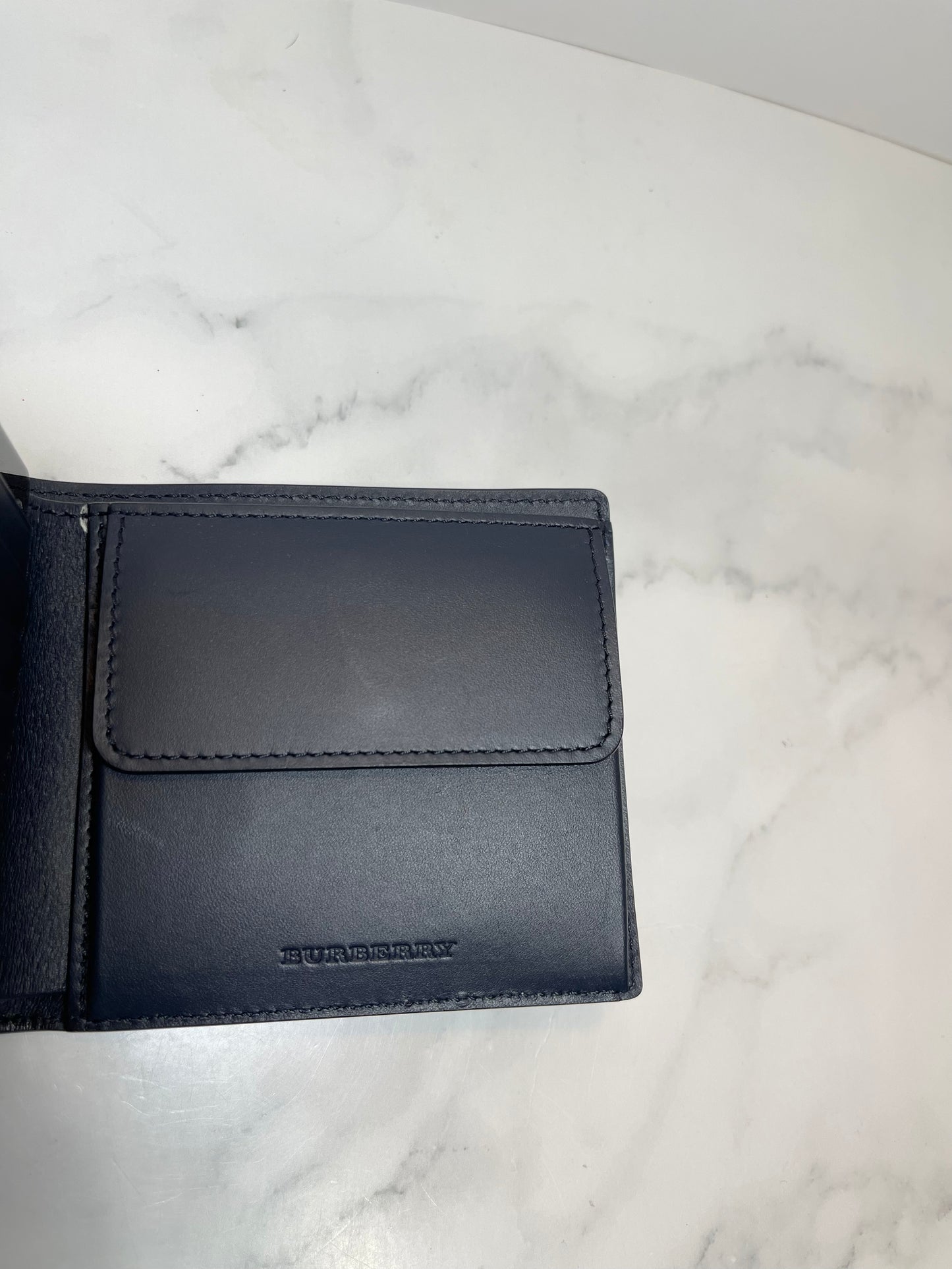 Burberry Navy Bifold Wallet