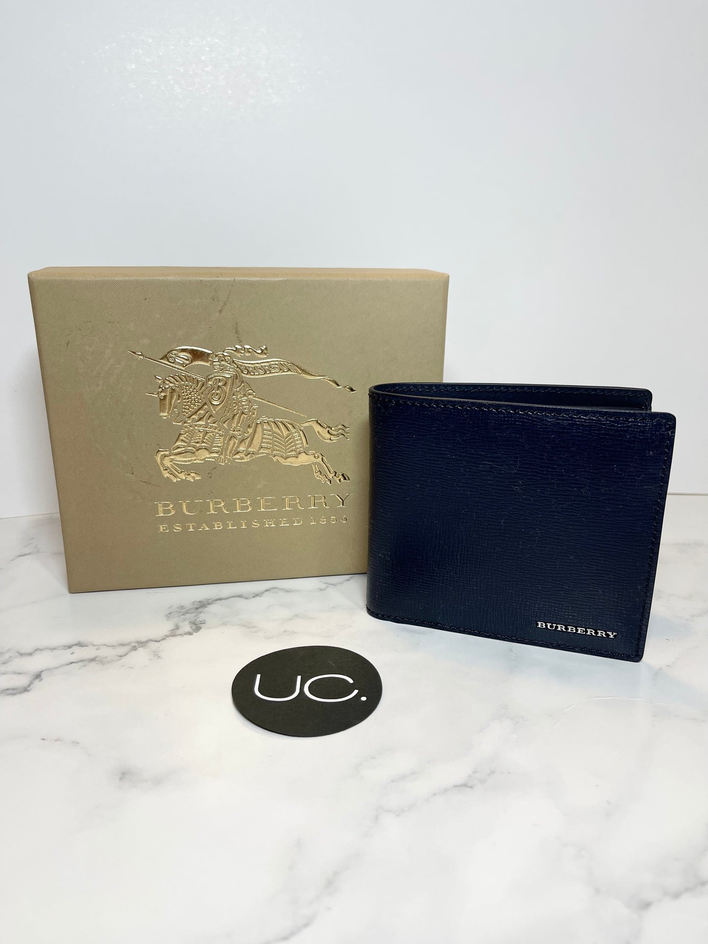 Burberry Navy Bifold Wallet