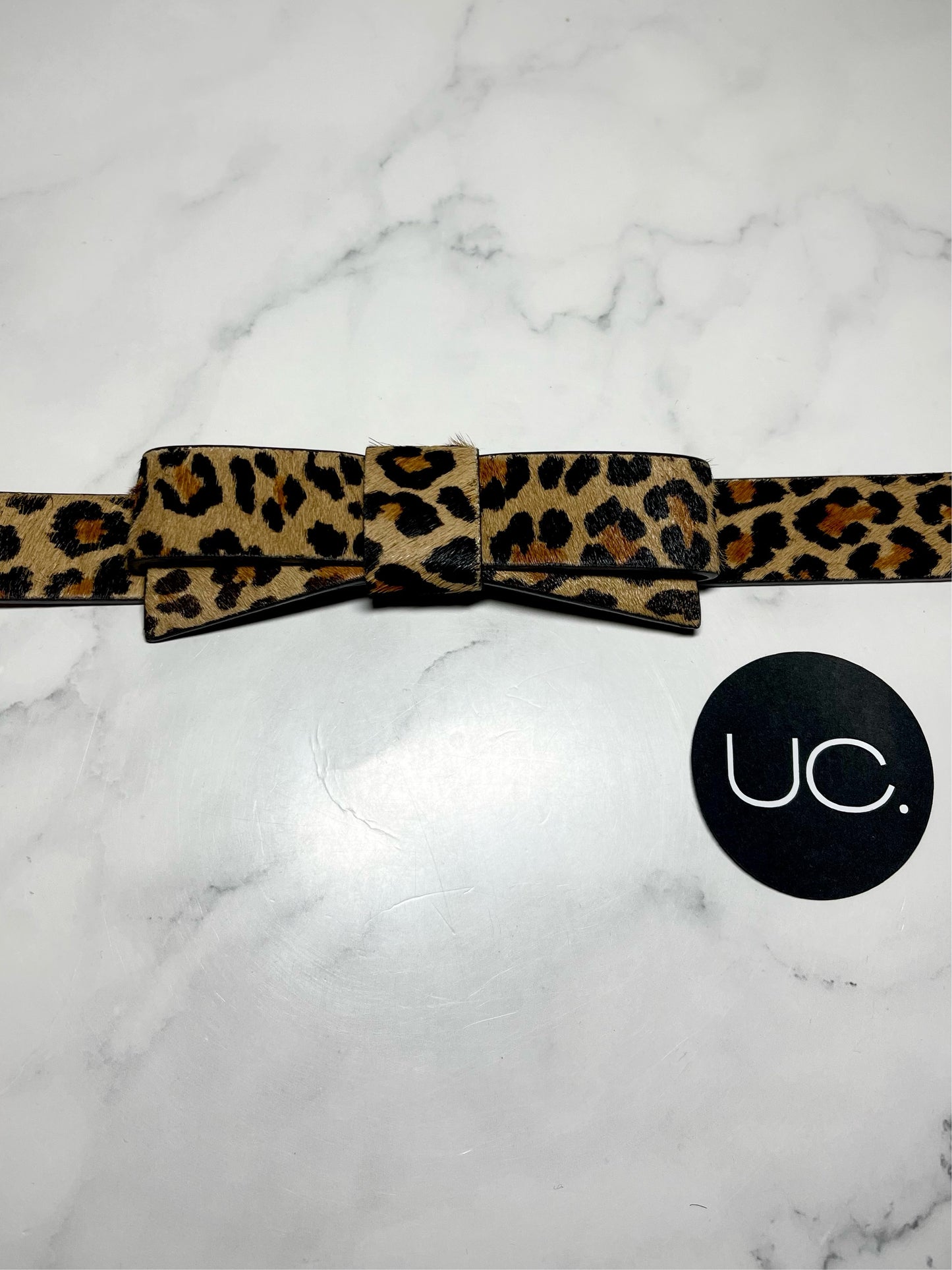 Kate Spade Leopard Haircalf Bow Belt