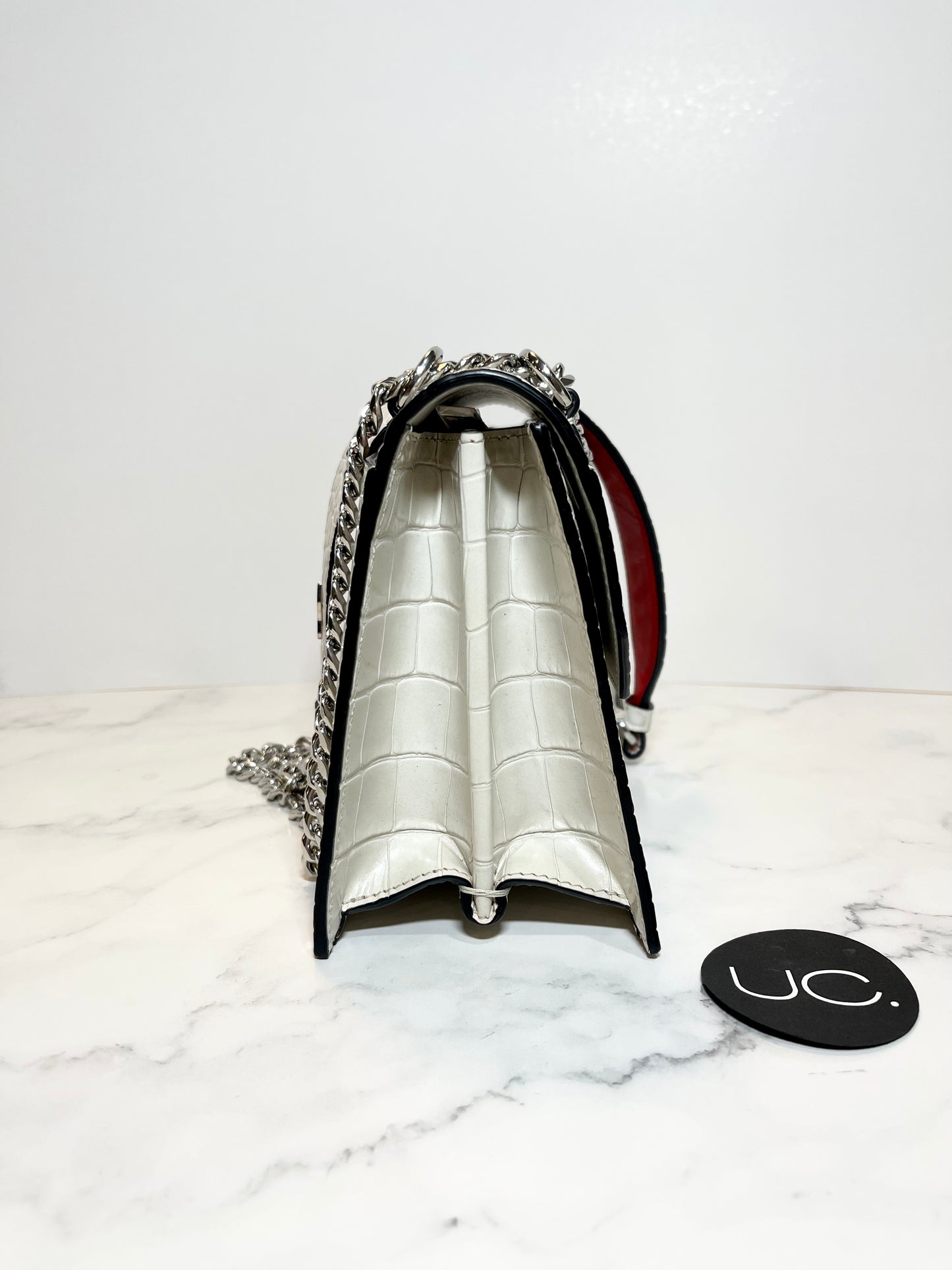 Christian Louboutin Elisa Croc Crossbody, Ivory