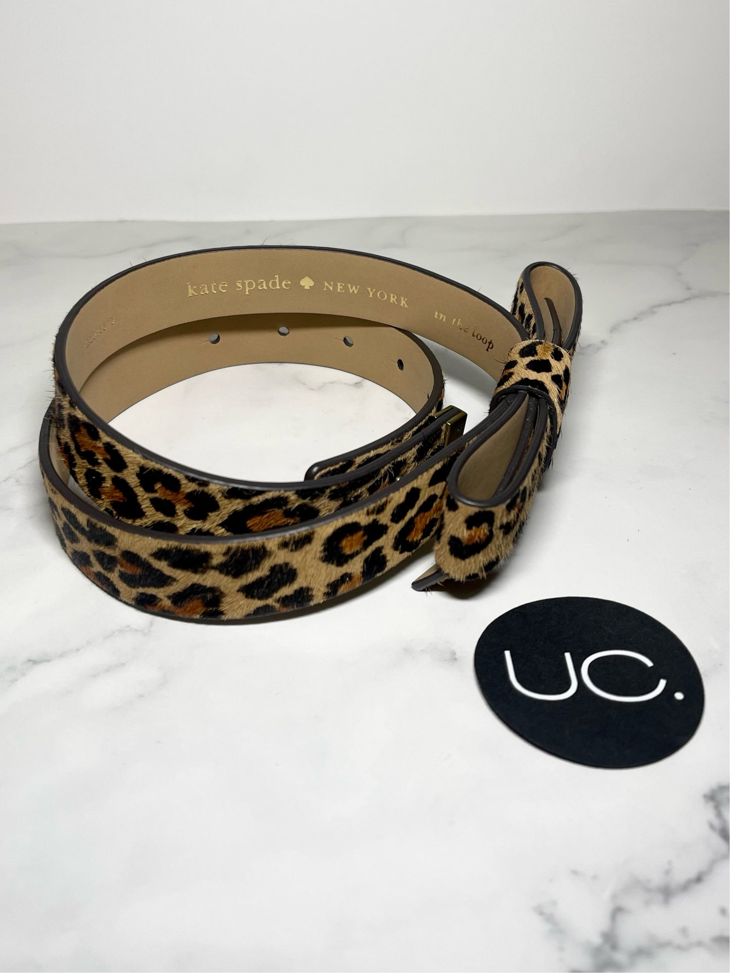 Kate Spade Leopard Haircalf Bow Belt