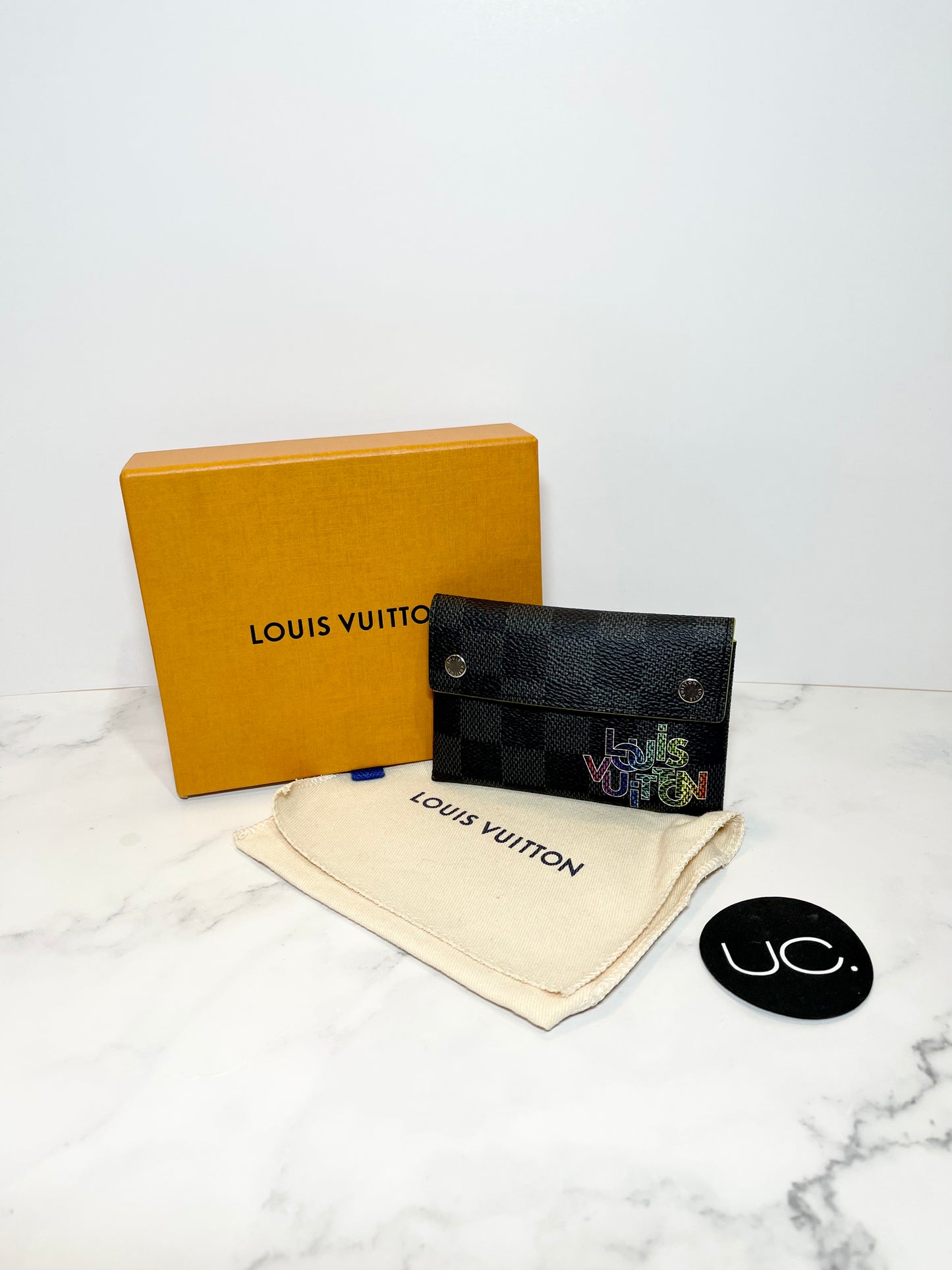 Louis Vuitton Rainbow Damier Graphite Coated Canvas Alpha PM Card Case