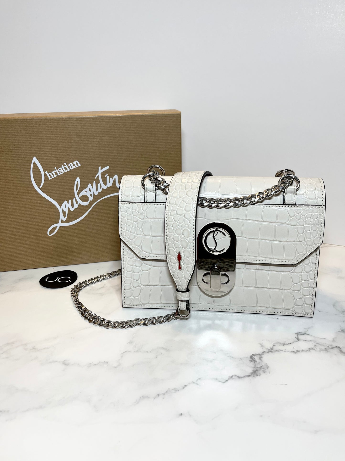 Christian Louboutin Elisa Croc Crossbody, Ivory