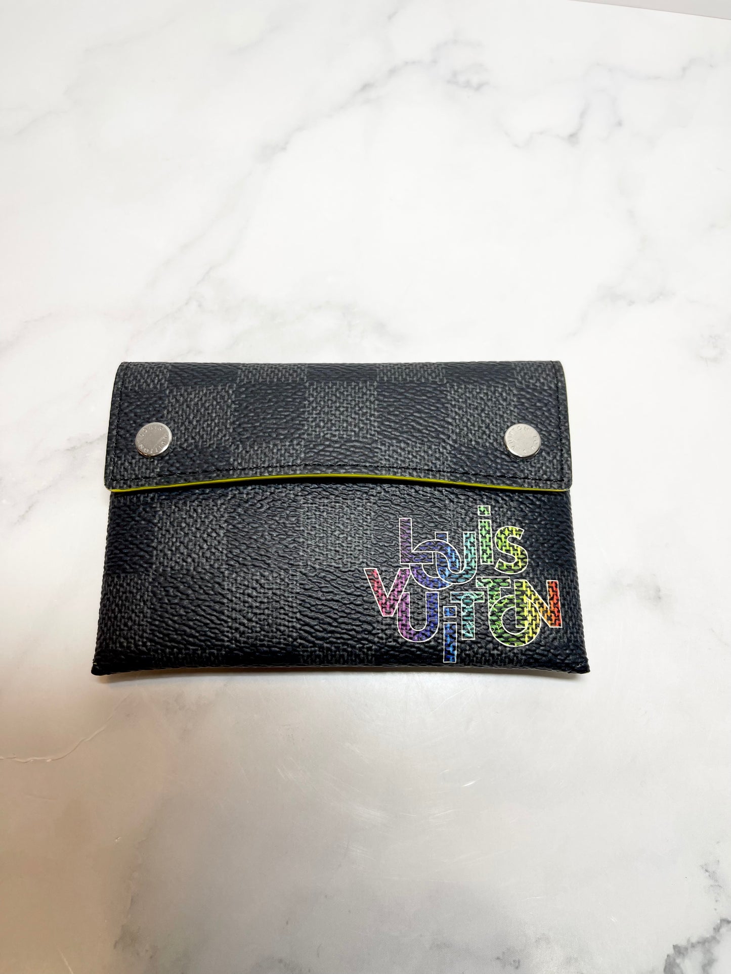 Louis Vuitton Rainbow Damier Graphite Coated Canvas Alpha PM Card Case