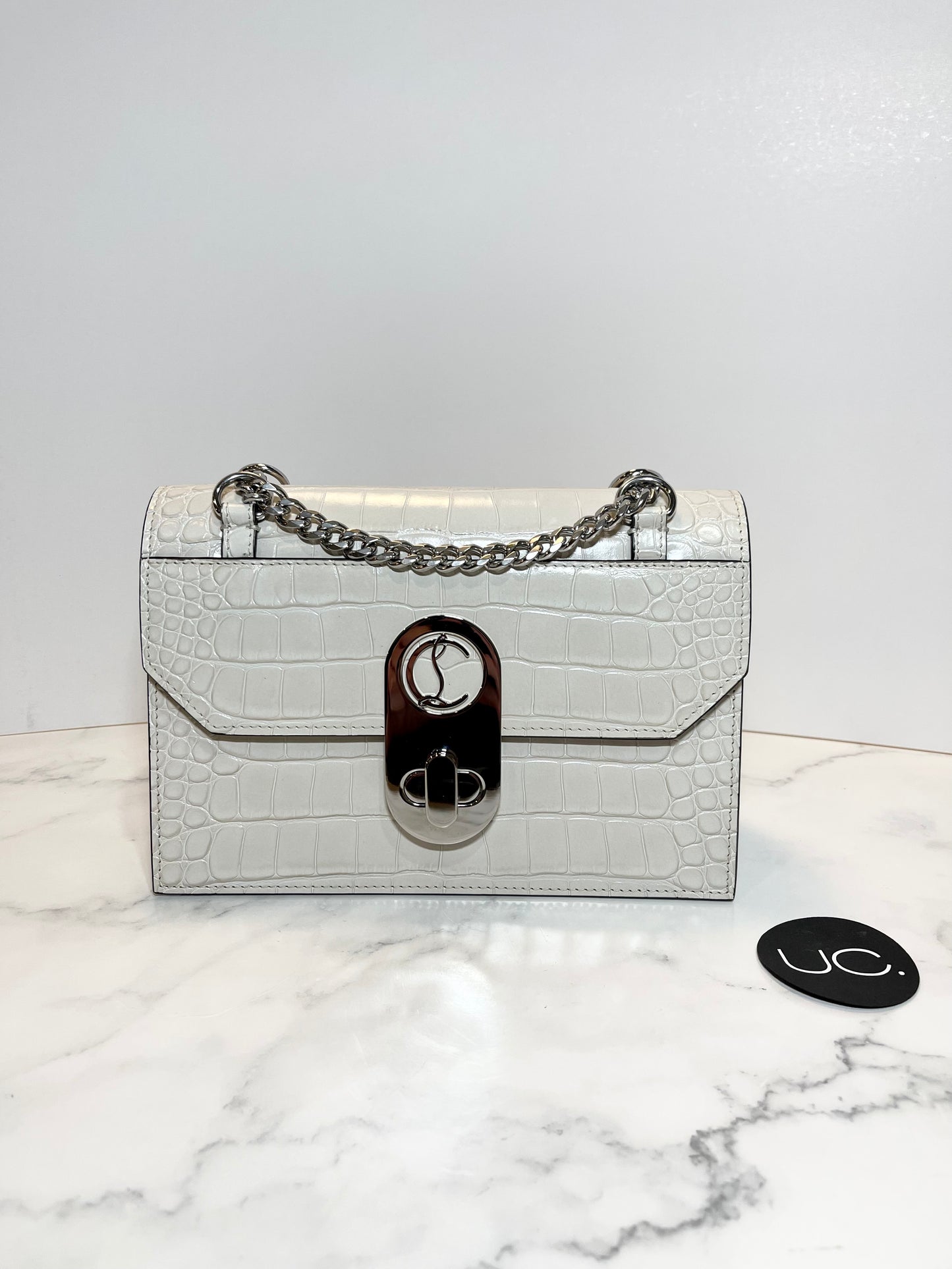 Christian Louboutin Elisa Croc Crossbody, Ivory