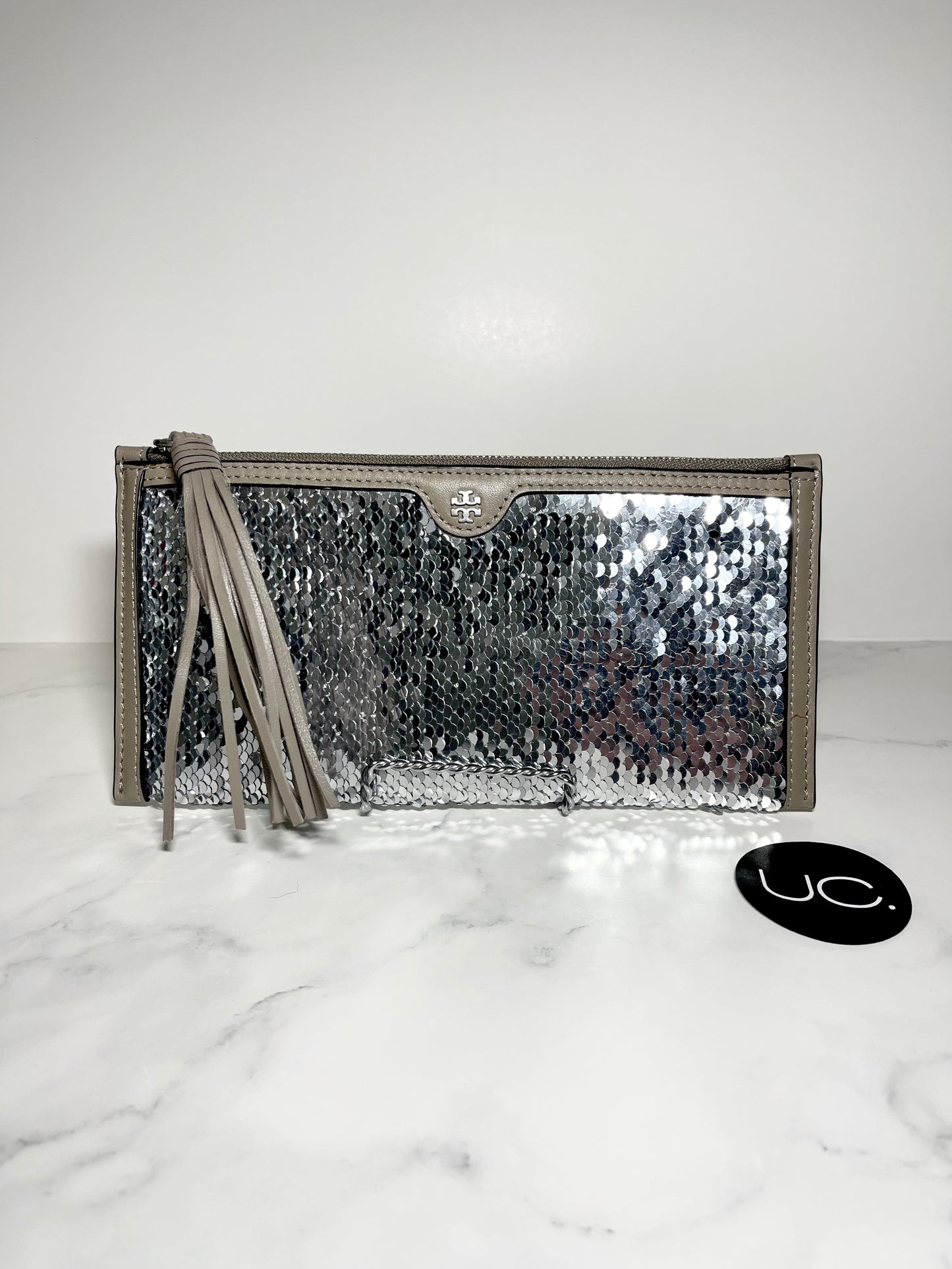 Tory Burch Sequin Tassel Clutch