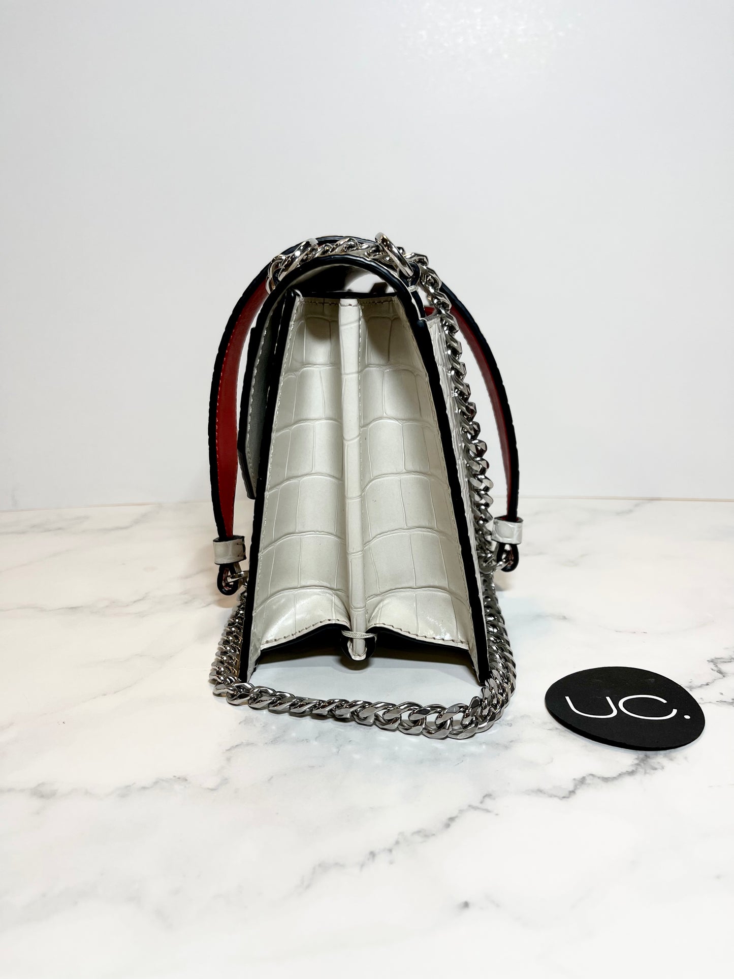Christian Louboutin Elisa Croc Crossbody, Ivory