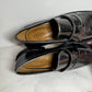 Coach Heath Block Heel Penny Loafer, Gunmetal Metallic Grey, Size 6.5