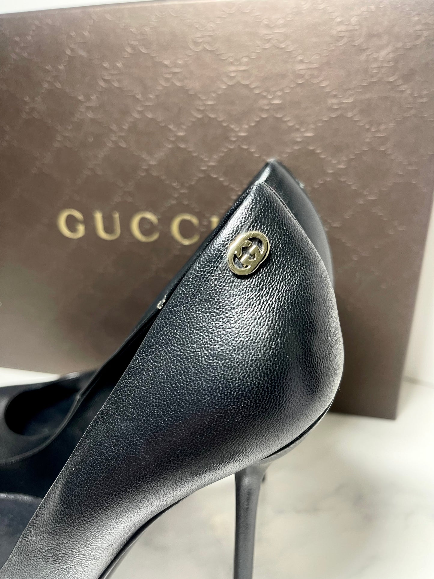 Gucci High Heel Pumps, Black, Size 37.5