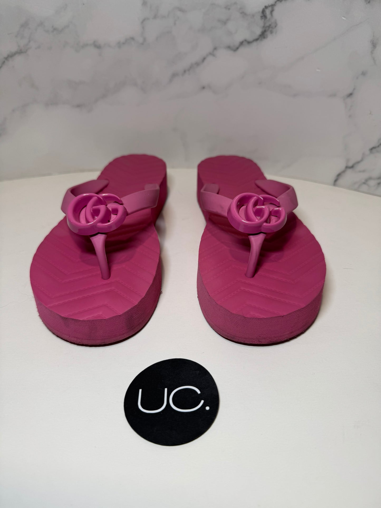 Gucci Platform Flip Flops, Pink, Size 38