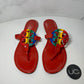 Tory Burch Miller Sandals, Size 8, Red and Rainbow