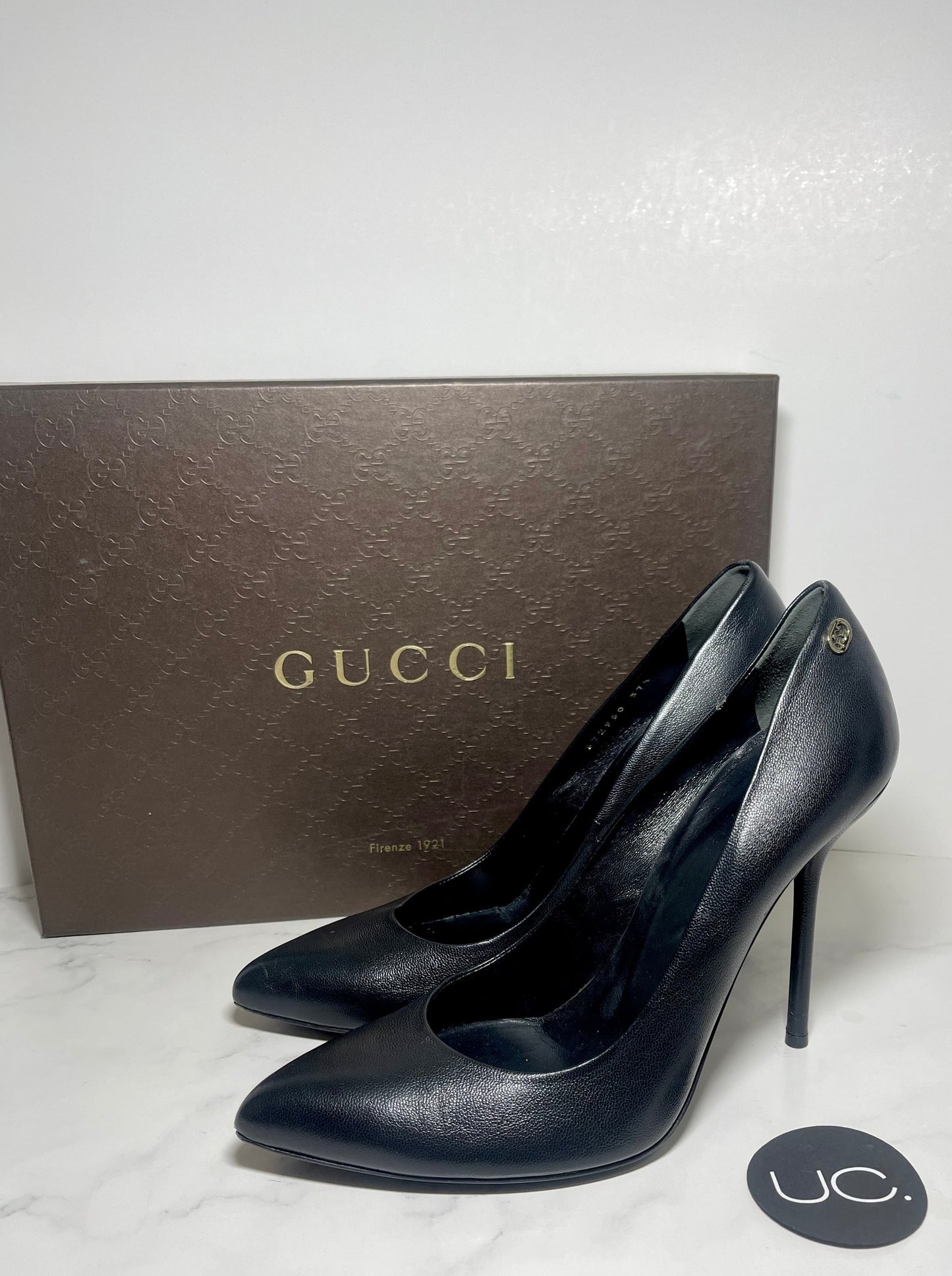 Gucci High Heel Pumps, Black, Size 37.5